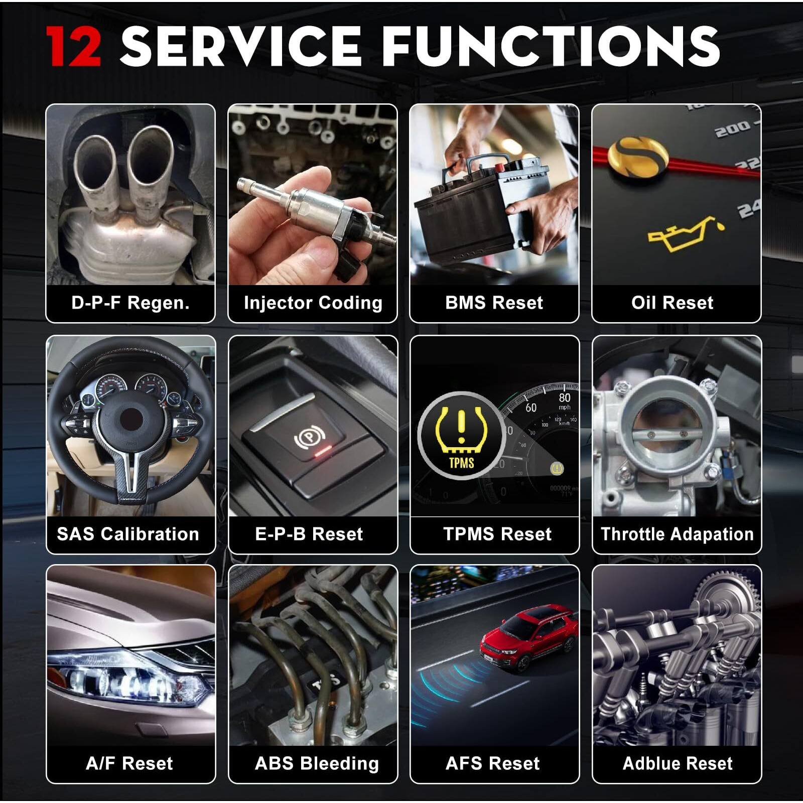 Launch Crp129I V2.0 2025 Obd2 Scanner, Abs/Srs/At/Eng Car Diagnostic Tool, 12 Reset Services Tpms/Oil/Epb/Sas/Bms/Dpf/Throttle Reset, Injector Coding, Fca Autoauth, Lifetime Update