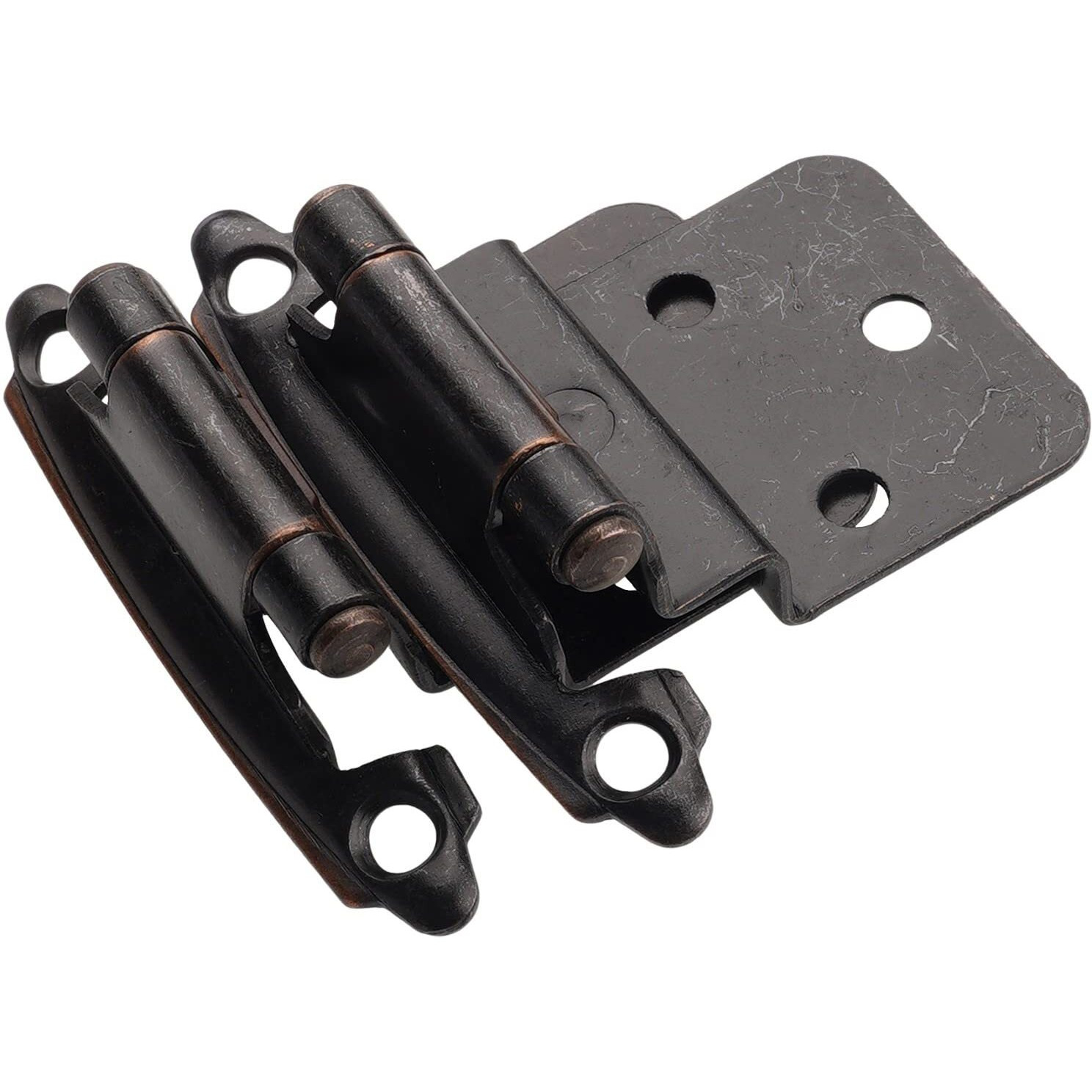 Decobasics 3/8"" Inset Cabinet Hinges Bronze (25 Pair -50 Pcs) Oil Rubbed Bronze Offset Self Closing Cabinet Hinges For Kitchen Cabinets W/Bumpers & Upgraded Screws