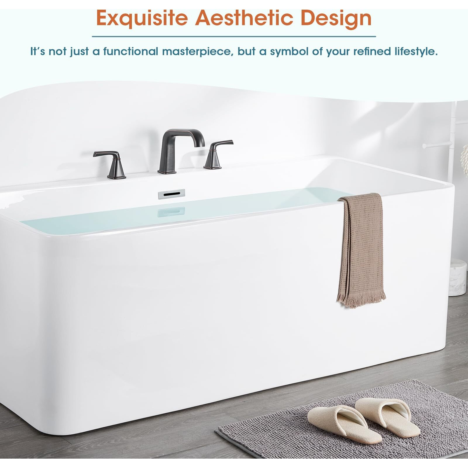 Bathtub Faucet Set 3 Hole, Oil Rubbed Bronze Roman Bathtub Faucet, High Flow Deck Mount Tub Faucet, Widespread Garden Tub Faucet 2-Handle With Hot & Cold Supply Lines