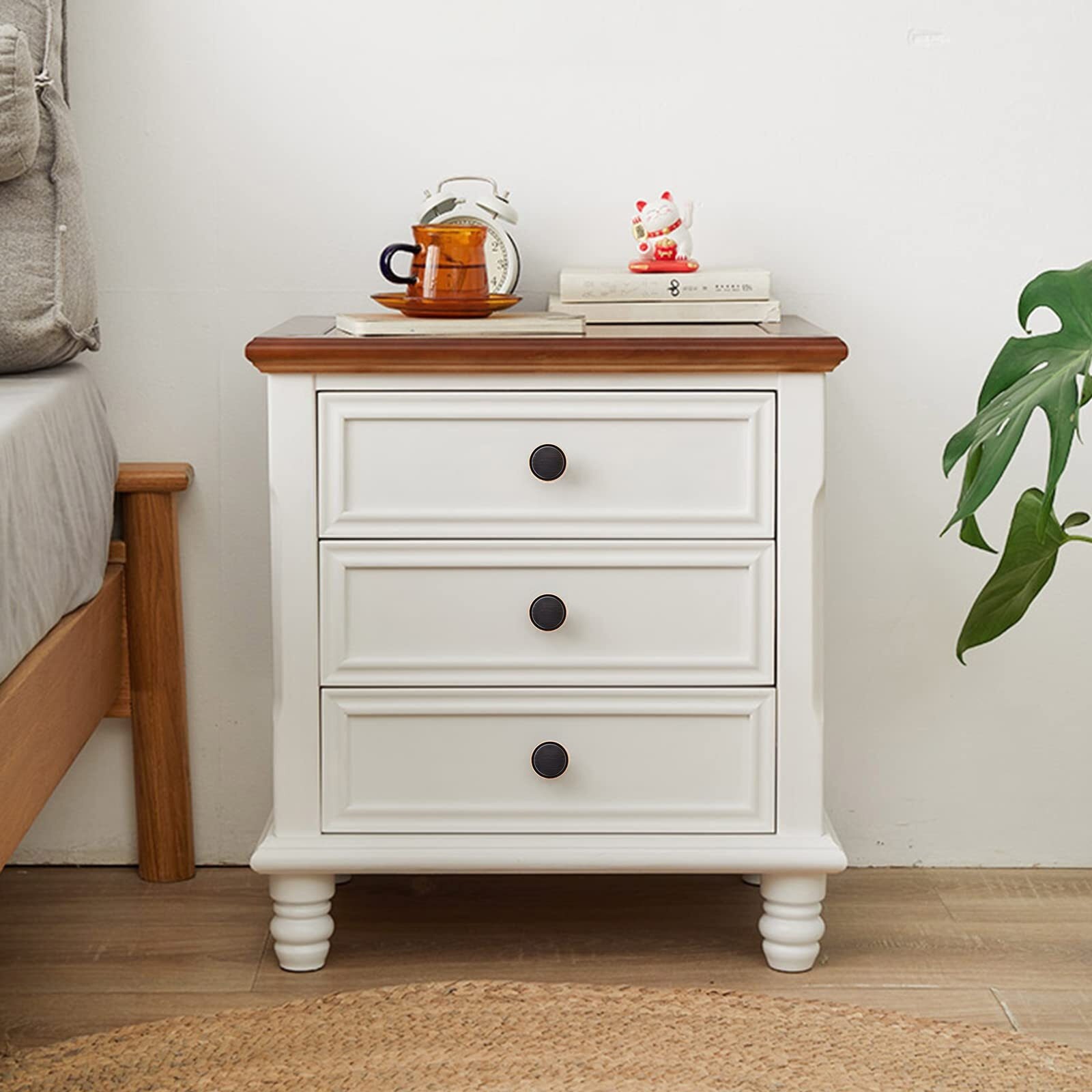 Weaverbird Round Brushed Oil Rubbed Bronze Finish Cabinet Knobs, Zinc Alloy Kitchen Drawer Hardware Knobs For Cabinets, 1-1/4"" Diameter, Pack Of 25