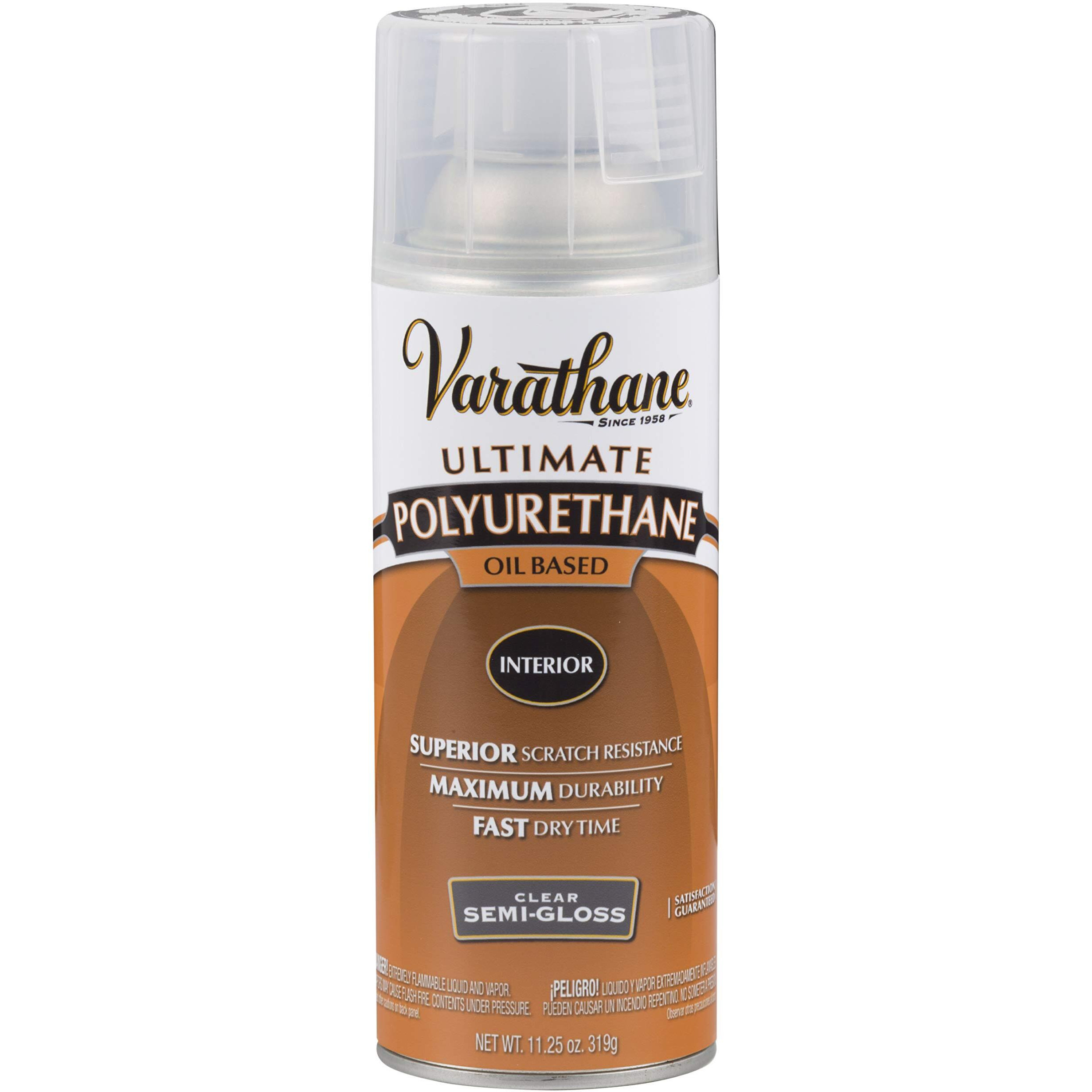 Rust-Oleum Varathane 6081 Interior Polyurethane Oil-Based Spray, Semi-Gloss Finish