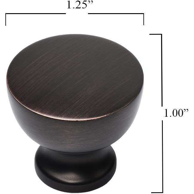 Southern Hills Oil Rubbed Bronze Cabinet Knobs - Premium Drawer Pulls 5-Pack - Round Furniture Hardware - Kitchen Handles - Dresser Fixtures - Home Accessories Shkm013-Orb-5
