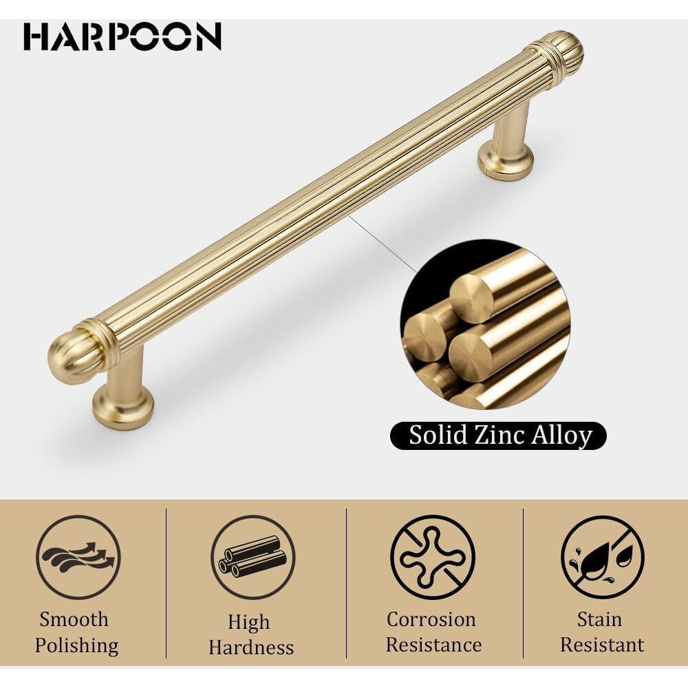 Harpoon 10 Pack Kitchen Cabinet Handles,Vintage Cabinet Bar Pulls,Drawer Handles Classic Home Hardware,5 Inch 128Mm Hole Center Oil Rubbed Bronze