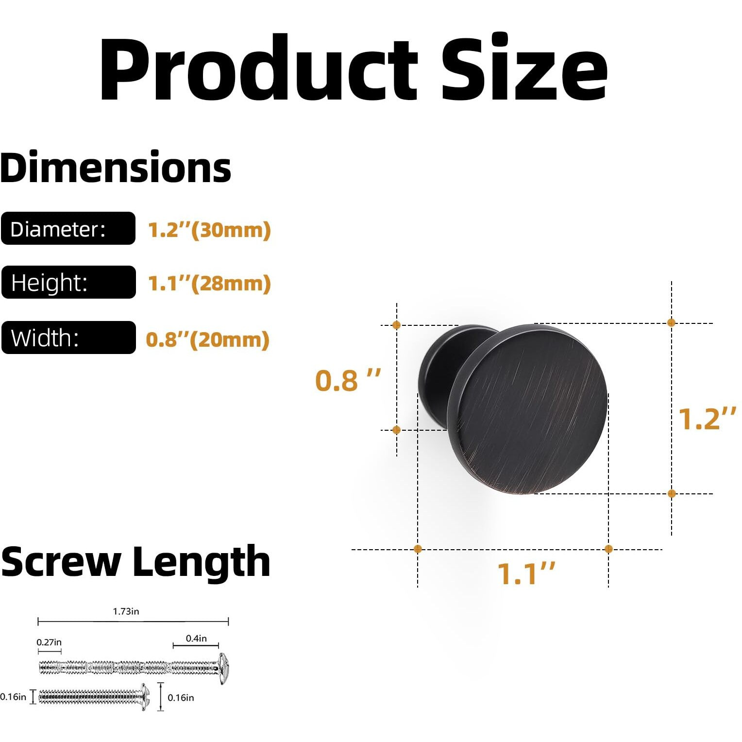 Komotia 10 Pack Cabinet Knobs Oil Rubbed Bronze Kitchen Cabinet Knobs Zinc Alloy Drawer Pulls Solid Cabinet Hardware