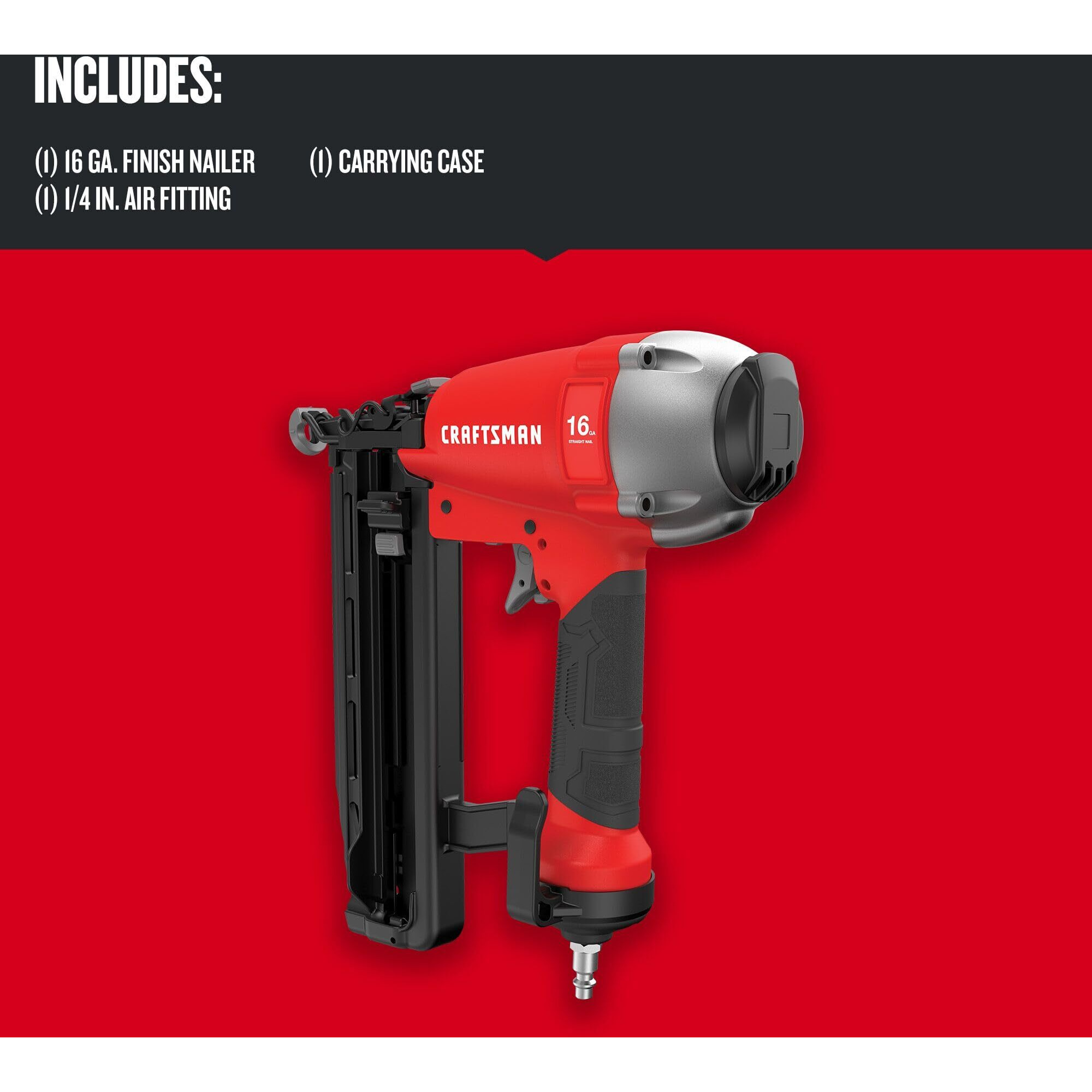 Craftsman Finish Nailer, 16Ga, Oil Free Pump, Pneumatic (Cmpfn16K)