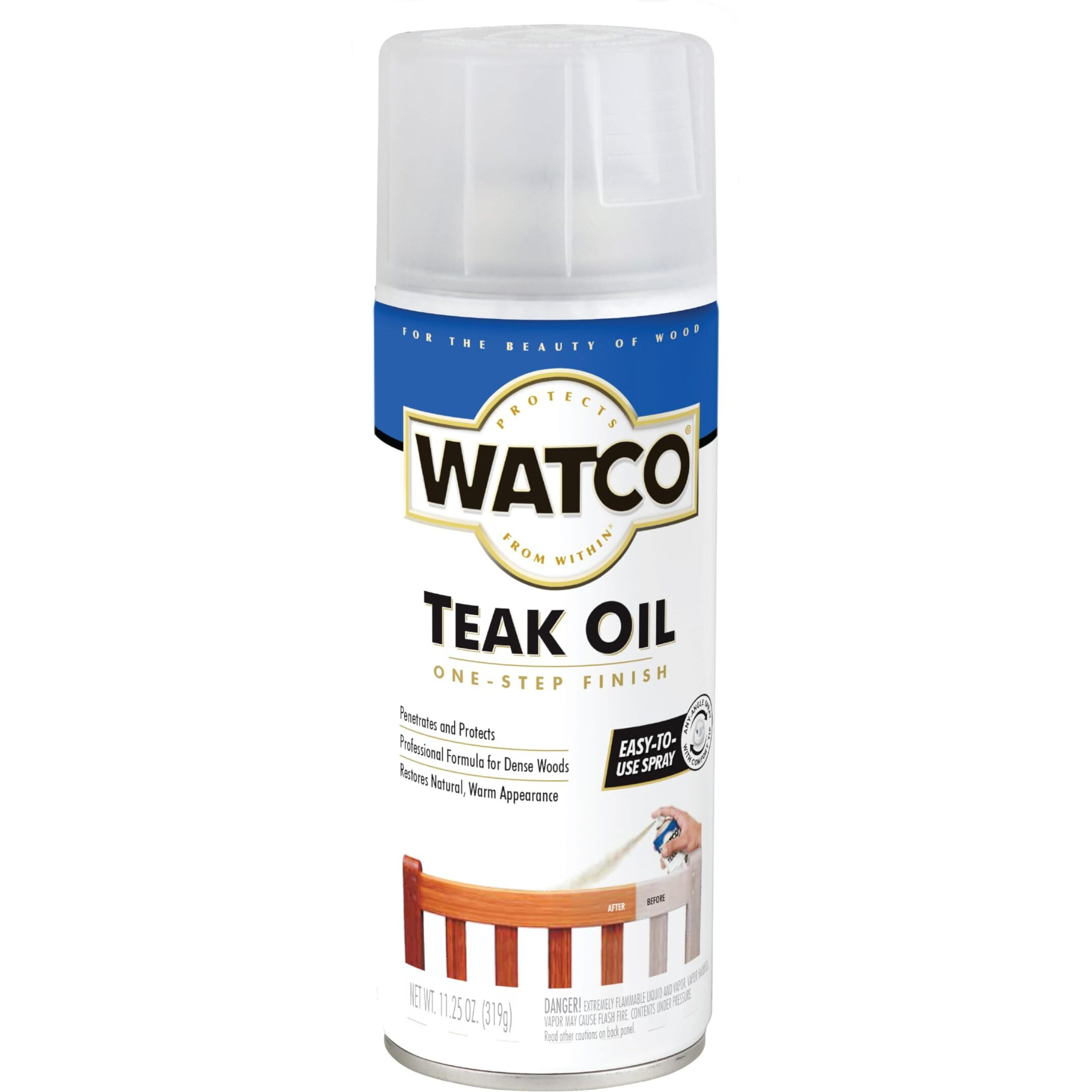 Watco Teak Oil Wood Finish Spray, 11.25 Oz, Clear