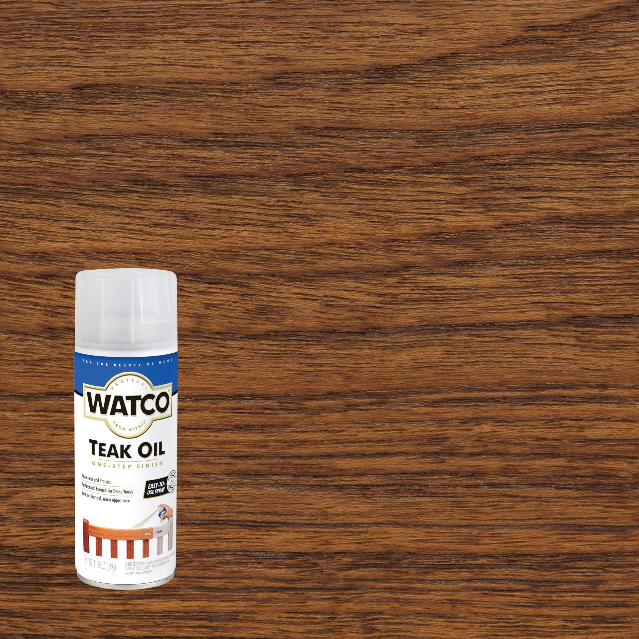 Watco Teak Oil Wood Finish Spray, 11.25 Oz, Clear