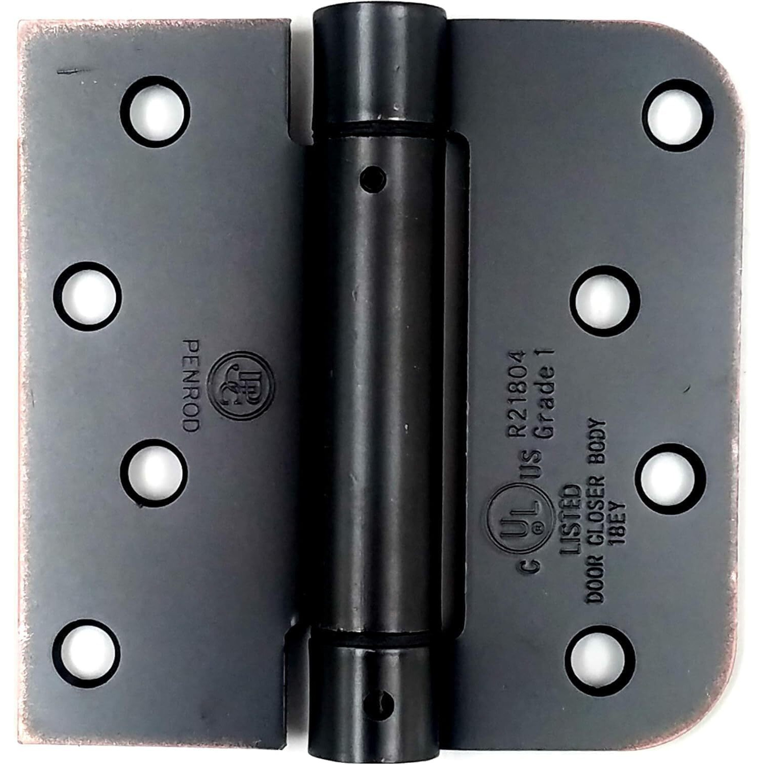 Hinge Outlet Spring Self-Closing Hinges, 4 Inch Square With 5/8 Inch Oil Rubbed Bronze Finish - Adjustable Door Closing - 6 Pack For 2 Or 3 Doors