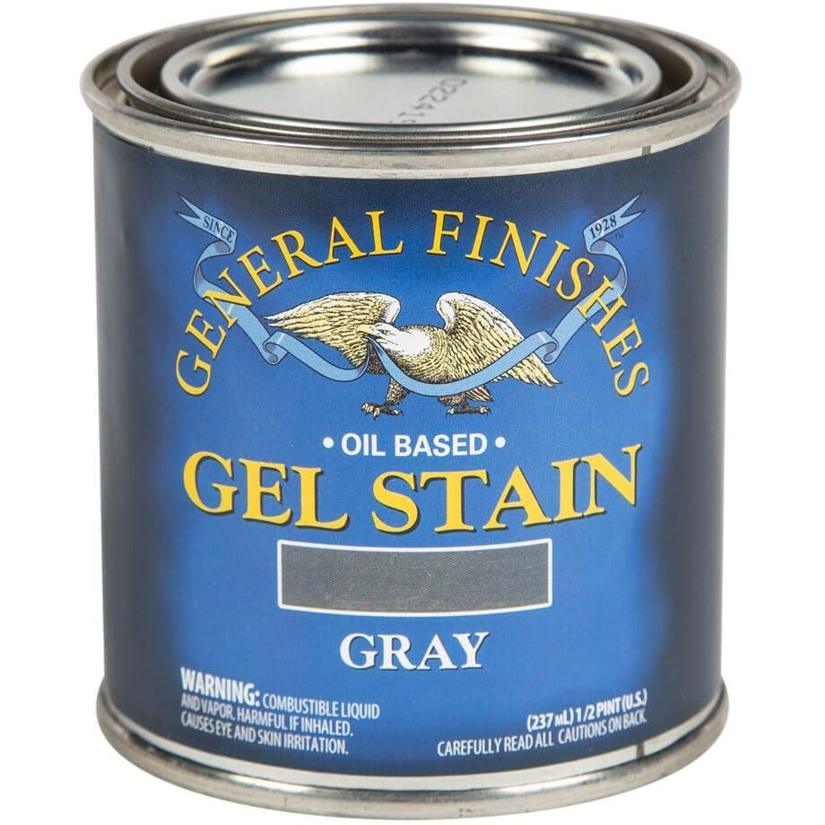 General Finishes Oil Base Gel Stain, 1/2 Pint, Gray