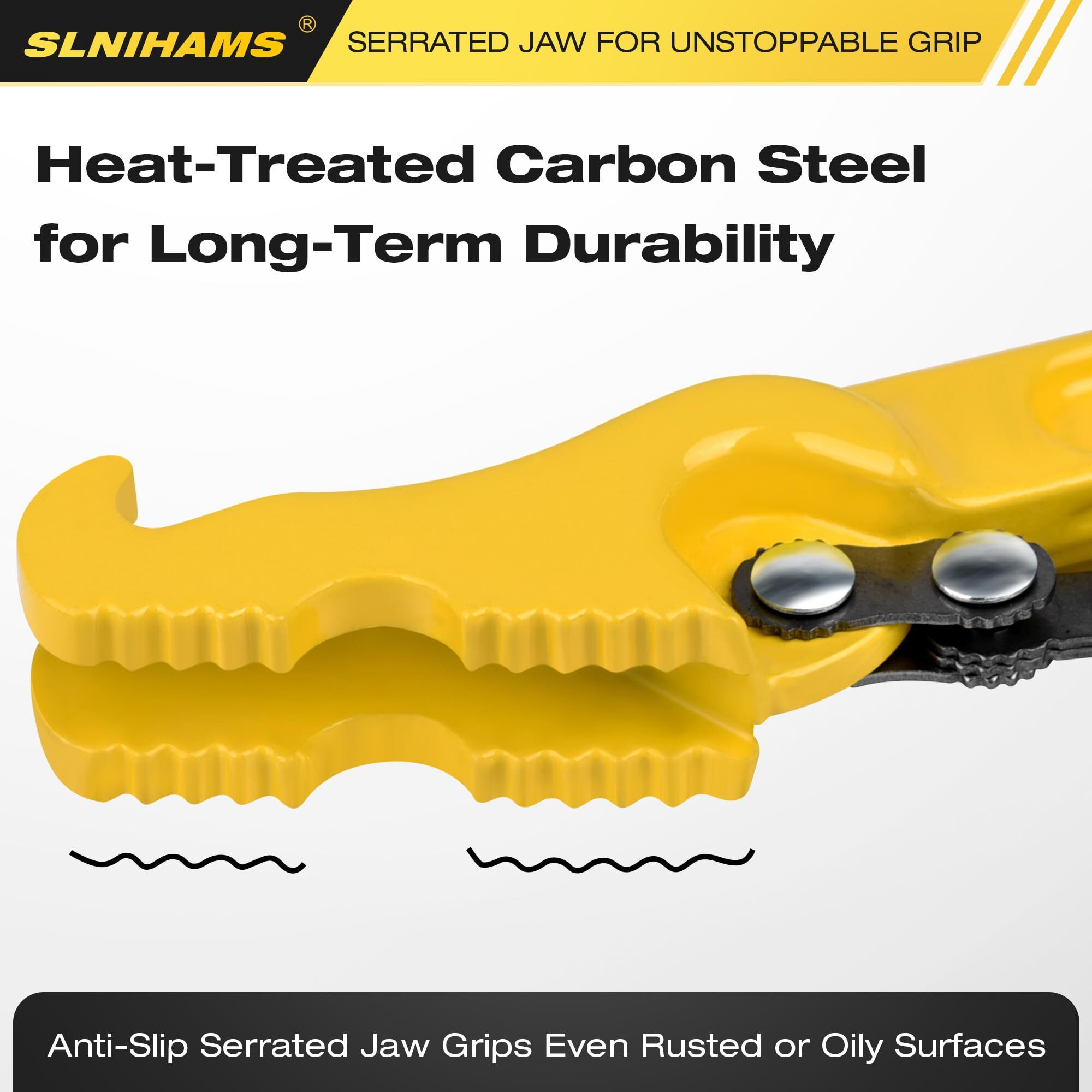 Slnihams 12 Inch Chain Wrench, Heavy Duty Oil Filter Chain Wrench Adjustable 19"" Chain For 1-1/2    To 6"" Pipe & Oil Filter Grip - Heat-Treated Carbon Steel With Hanging Hook - Diesel/Plumbing Use