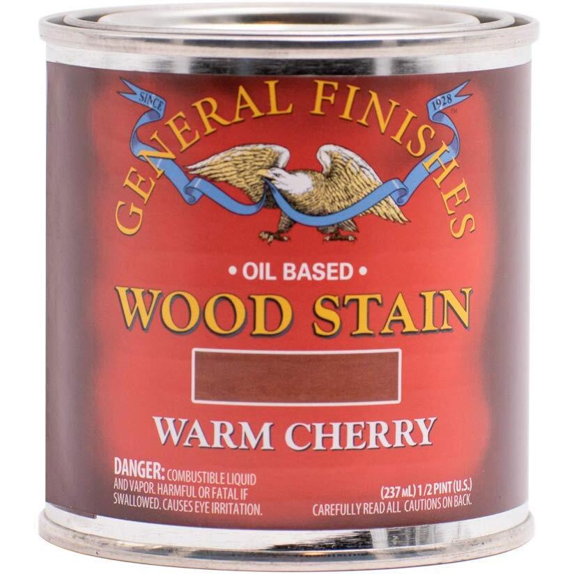 General Finishes Oil Based Penetrating Wood Stain, 1/2 Pint, Warm Cherry