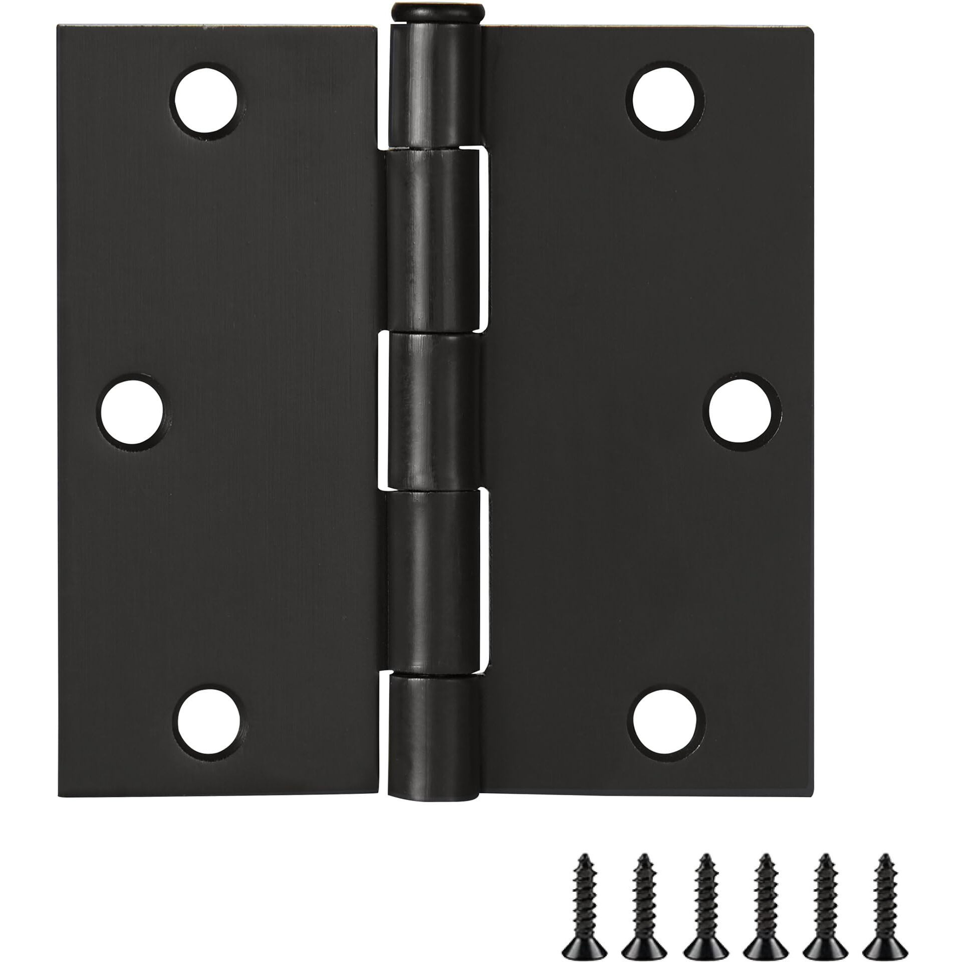 6-Pack Oil Rubbed Bronze Door Hinges - 3.5-Inch X 3.5-Inch - Square Corner Radius Steel Door Hinge - Fits Standard Doors - Design House 185959