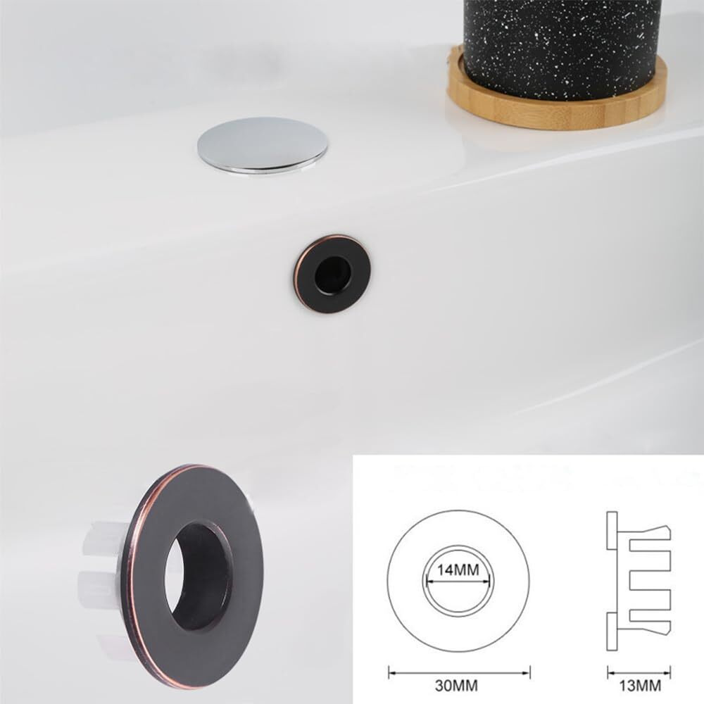 Deakyne 2 Pack Sink Overflow Ring Oil Rubbed Bronze Bathroom Vanity Sink Overflow Cover Insert In Round Trim Cap Brass Material