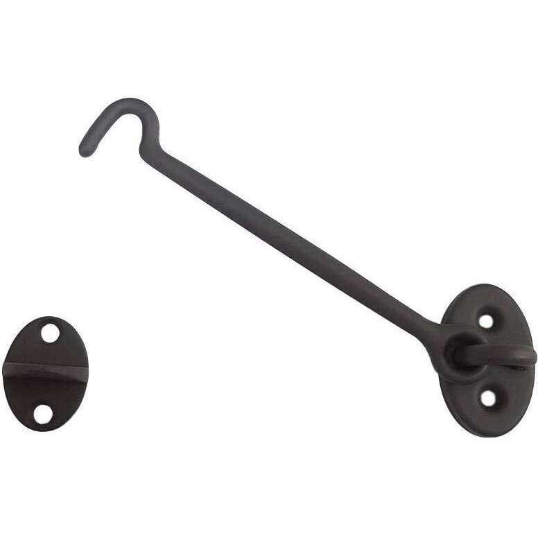 Qcaa Heavier Duty Brass Door Hook Latch & Eye, 5"", Orb Us10B(Oil-Rubbed Bronze), 1 Pack, Made In Taiwan