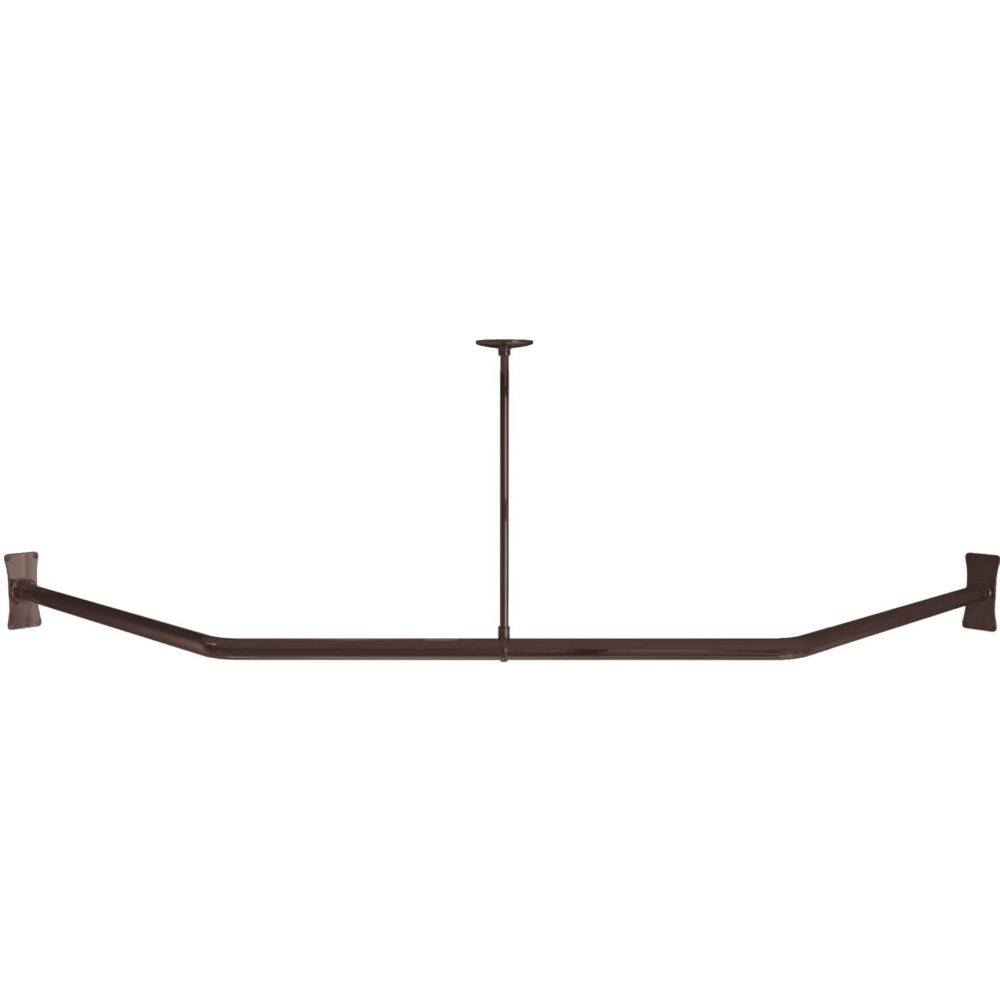 Naiture Corner Diamond Shaped Aluminum Shower Curtain Rod, 18-1/2"" X 26"" X 18-1/2"", Oil Rubbed Bronze Finish, With Ceiling Support For Bathroom, Bathtub, Closet Or Fitting Room, Private Space