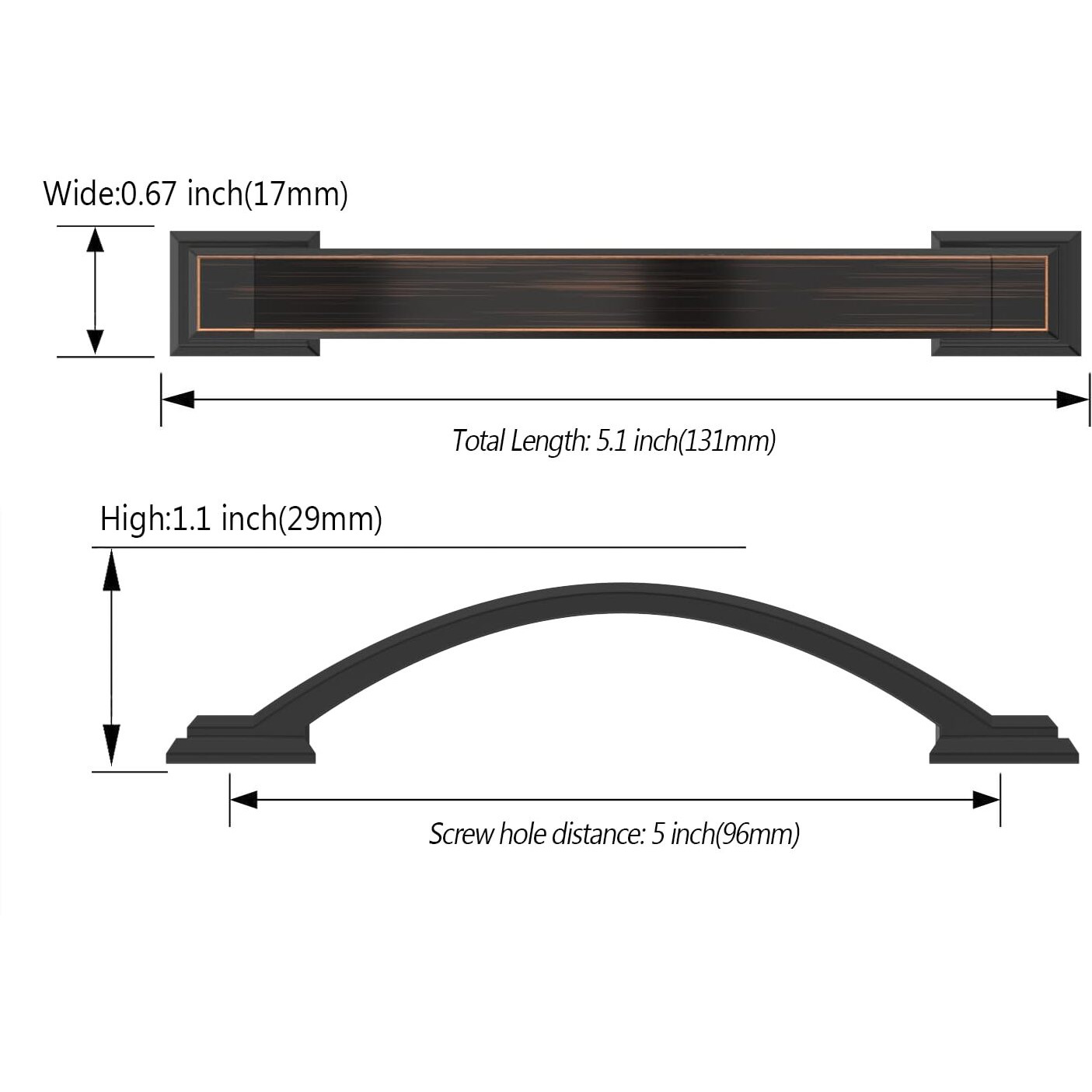 Asidrama 10 Pack 3.75 Inch(96Mm) Oil Rubbed Bronze Kitchen Cabinet Handles, Cabinet Pulls Kitchen Cabinet Hardware For Cupboard Drawer Pulls 3150
