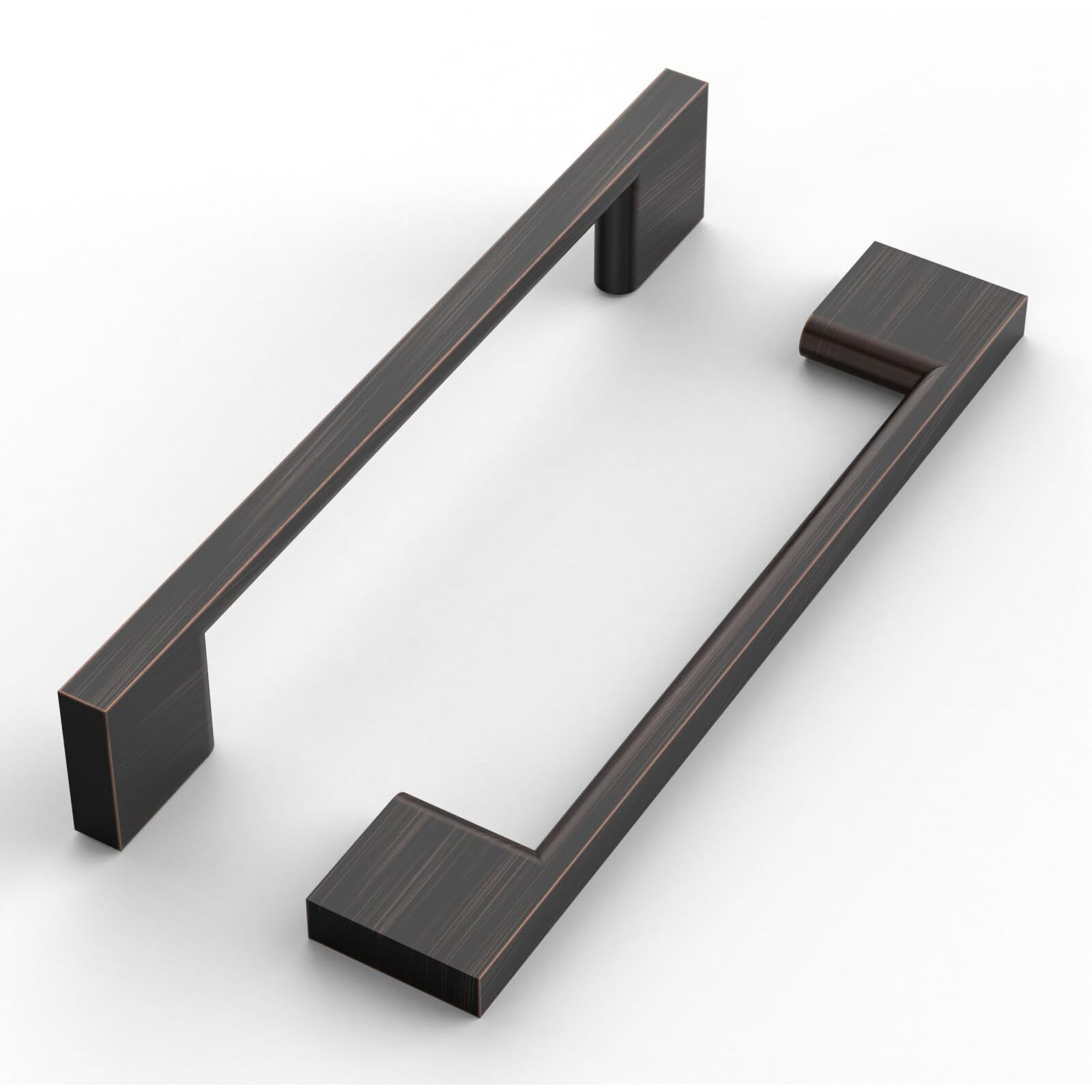 Romatee 10 Pack 5 Inch(128Mm) Cabinet Pull Oil Rubbed Bronze Kitchen Cabinets Handles Oil Rubbed Bronze Cabinet Hardware For Cupboard Square Kitchen Pulls For Cabinets Drawer Handles