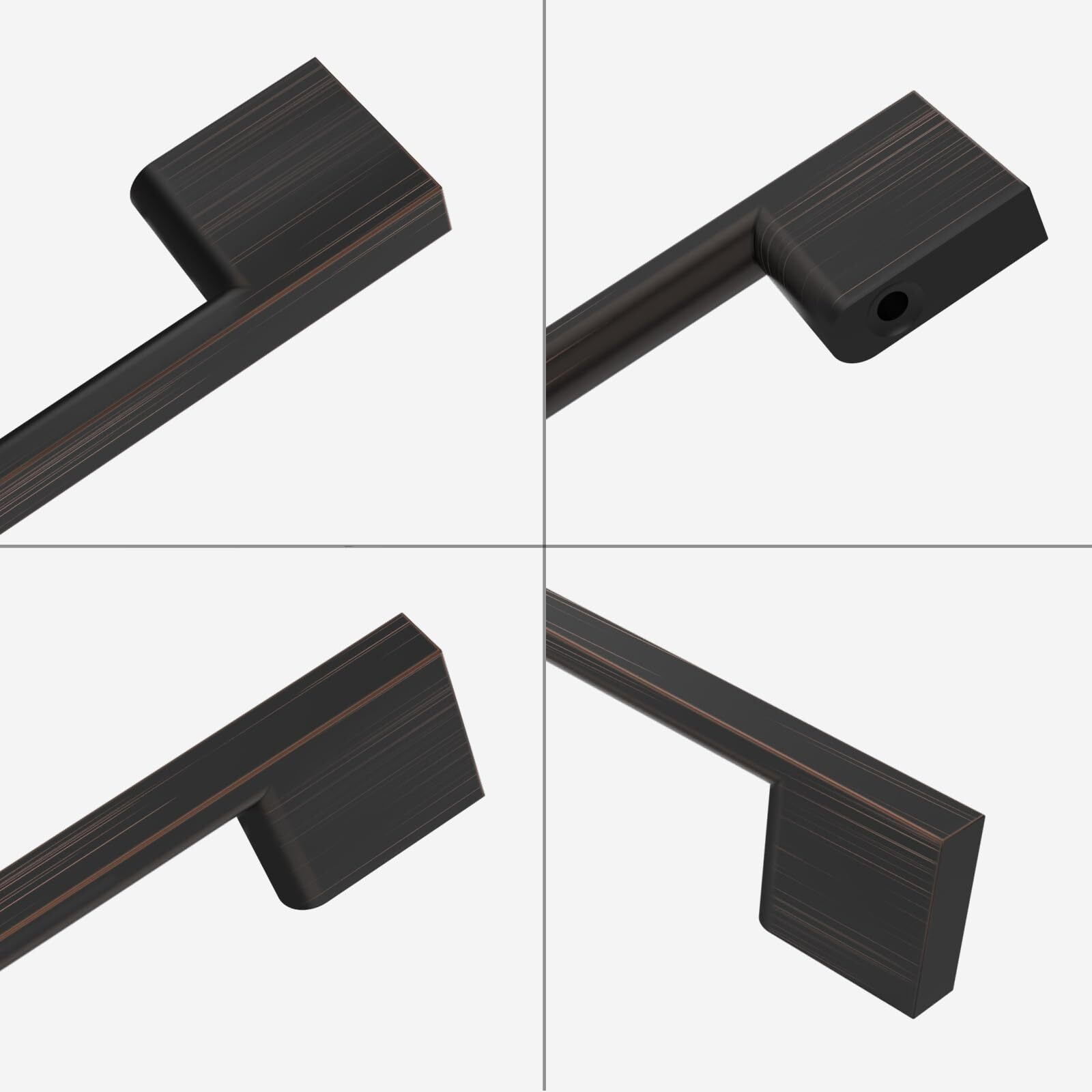 Romatee 10 Pack 5 Inch(128Mm) Cabinet Pull Oil Rubbed Bronze Kitchen Cabinets Handles Oil Rubbed Bronze Cabinet Hardware For Cupboard Square Kitchen Pulls For Cabinets Drawer Handles