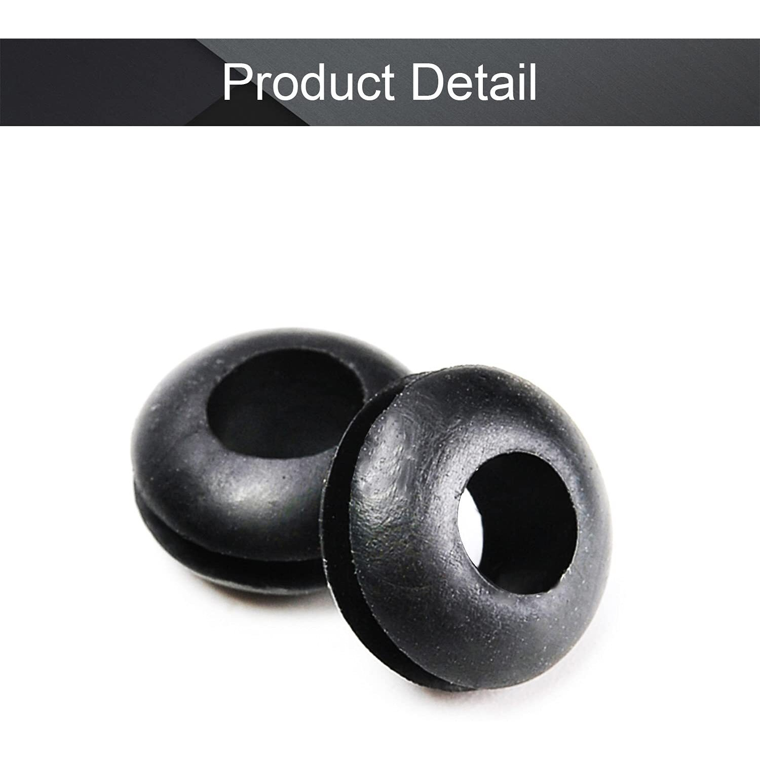 Fielect Rubber Grommet 100Pcs 6Mm Inner Dia Oil Resistant Armature Rubber Grommets For Wiring Cable Black