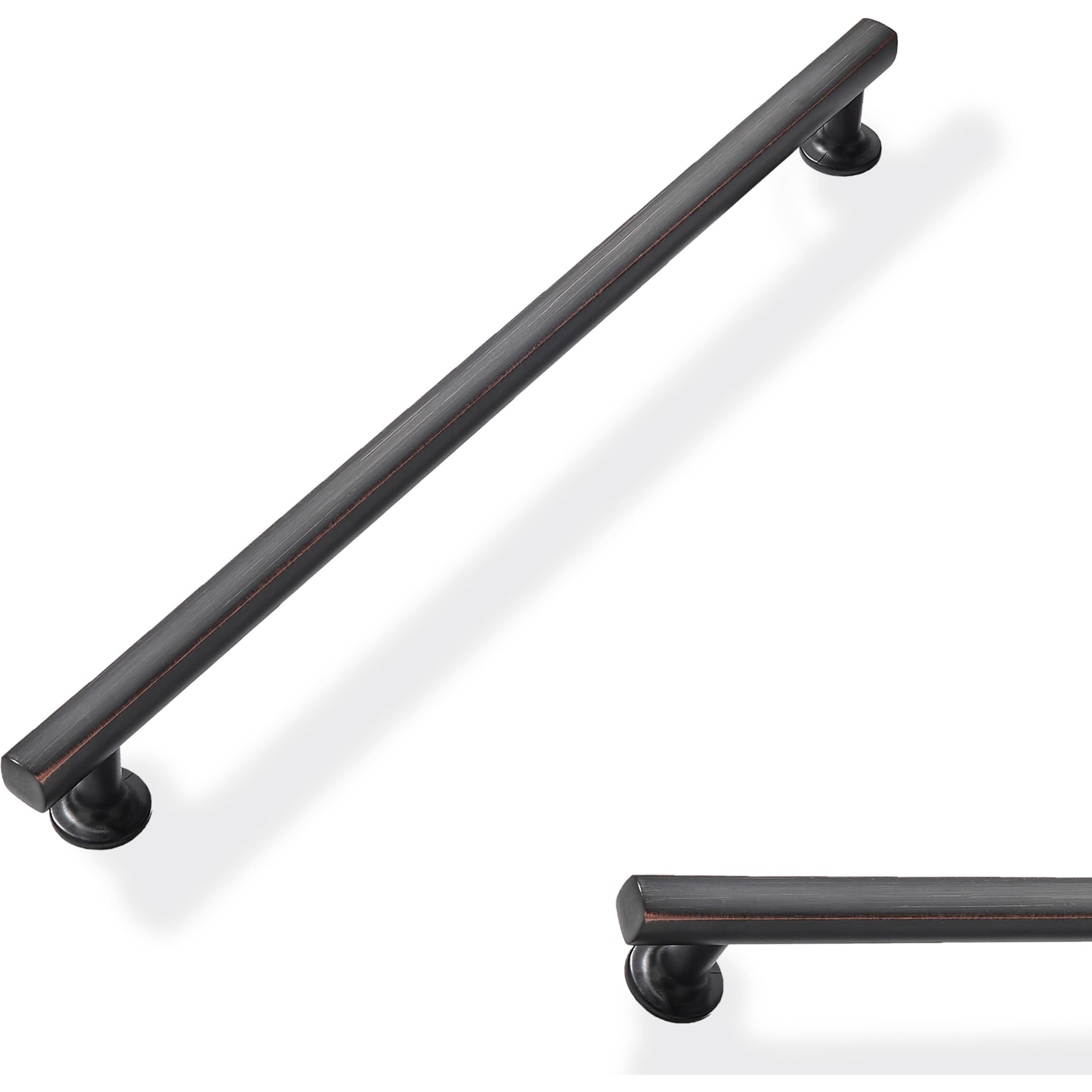 Zauyx 2 Pack Oil Rubbed Bronze 8 Inch Hole Center Cabinet Pulls Kitchen Cabinet Handles Solid Square Pulls For Kitchen Cabinet Door Handles Arch Dresser Handles For Cabinets And Drawers
