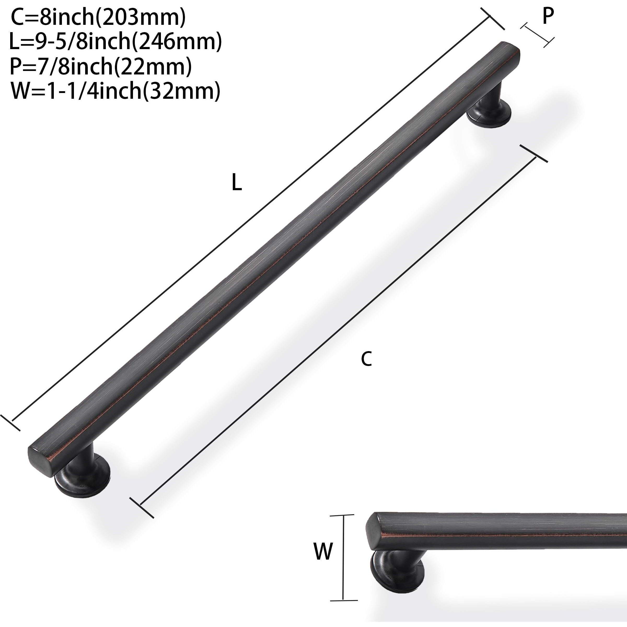 Zauyx 2 Pack Oil Rubbed Bronze 8 Inch Hole Center Cabinet Pulls Kitchen Cabinet Handles Solid Square Pulls For Kitchen Cabinet Door Handles Arch Dresser Handles For Cabinets And Drawers