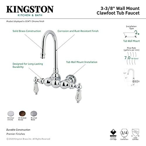 Kingston Brass Cc3T5 Vintage Leg Tub Filler, Oil Rubbed Bronze