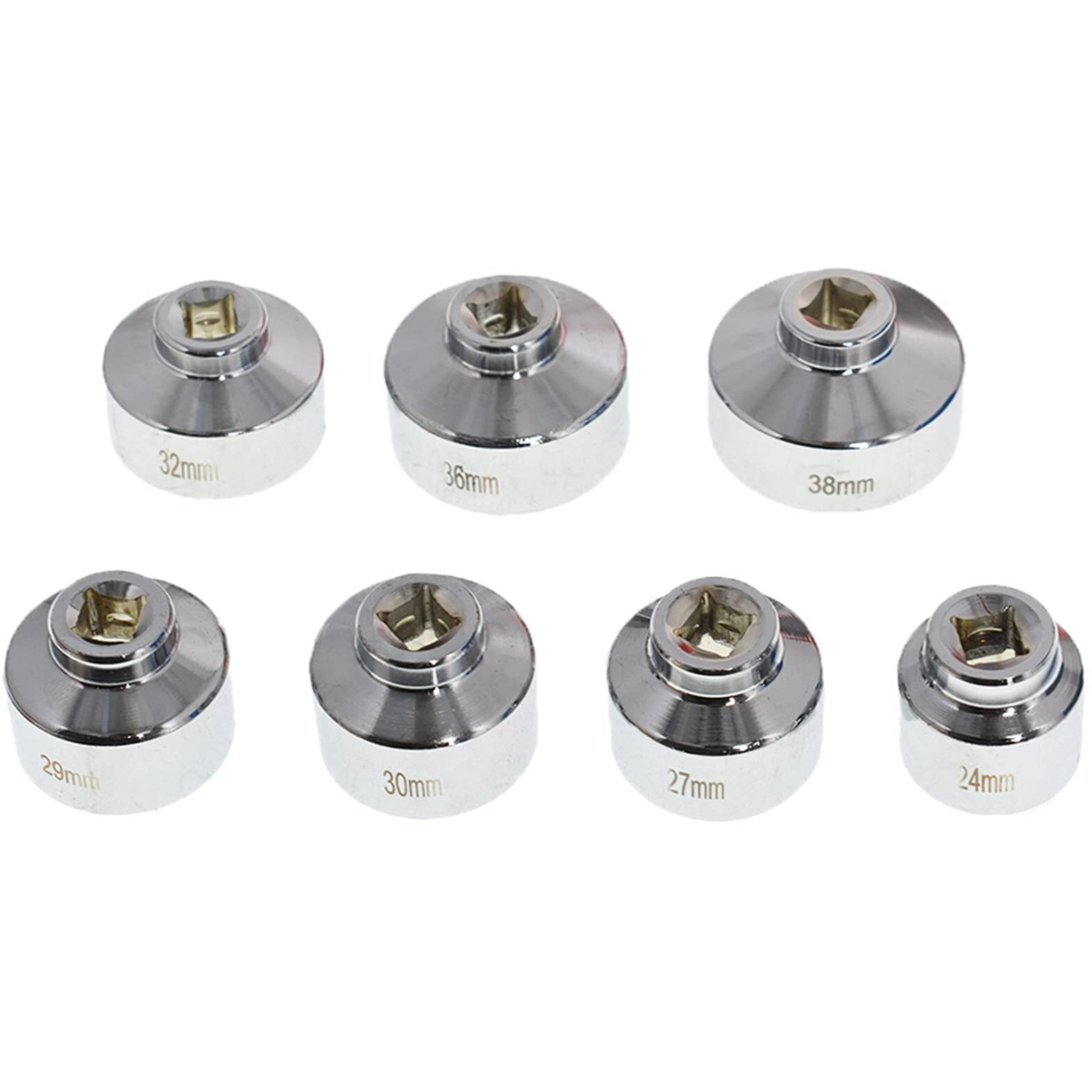 Labwork 7 Pieces 3/8 Oil Filter Cap Wrench Socket Set Tool Kit 24Mm To 38Mm Replacement For Bmw Mercedes