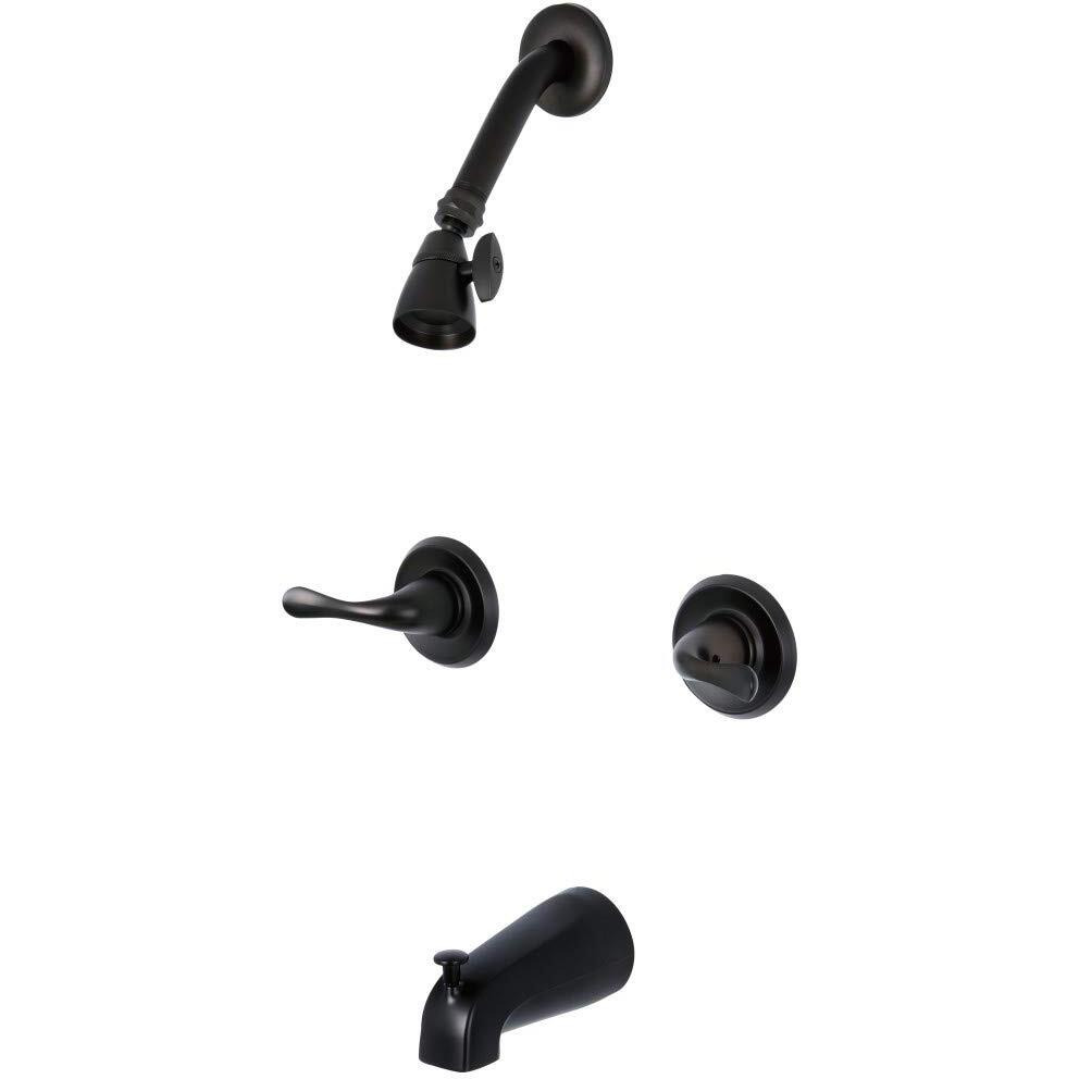 Kingston Brass Kb2245Yl Yosemite Two Handle Tub Shower Faucet, Oil Rubbed Bronze, 3-1/8 Inch Diameter Escutcheon, Oil Rubbed Bronze