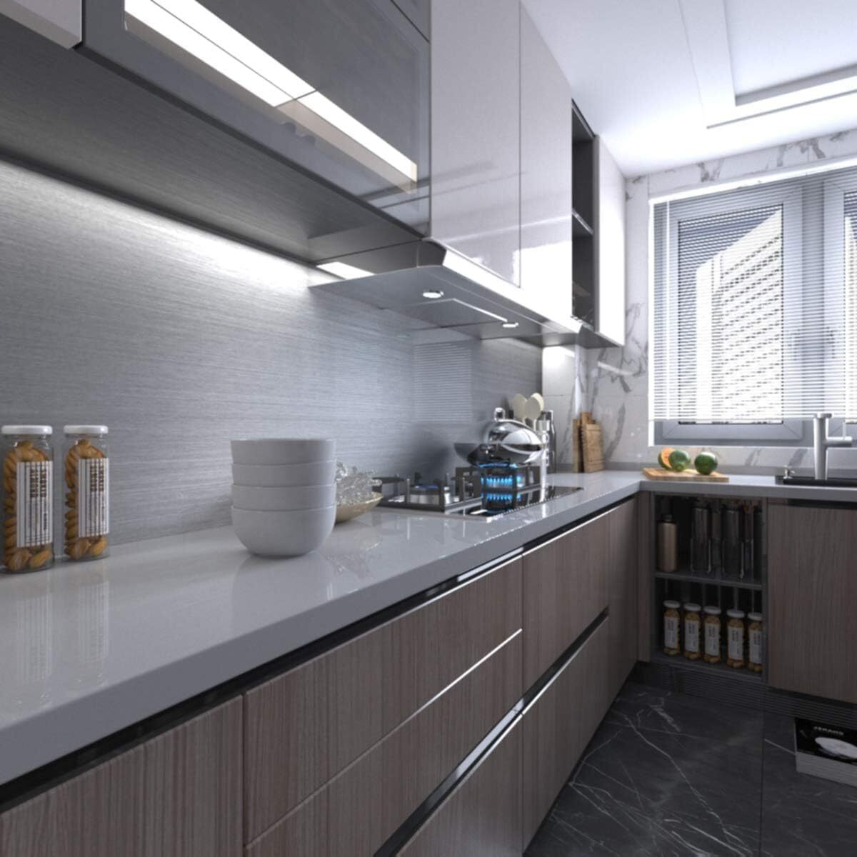 Bayya Extra Wide Stainless Steel Contact Paper For Appliances 48"&quotX354"" Stainless Steel Vinyl Wrap Silver Metallic Wallpaper Peel Stick Kitchen Oil Proof Waterproof Sticker Aluminum Foil Wallpaper