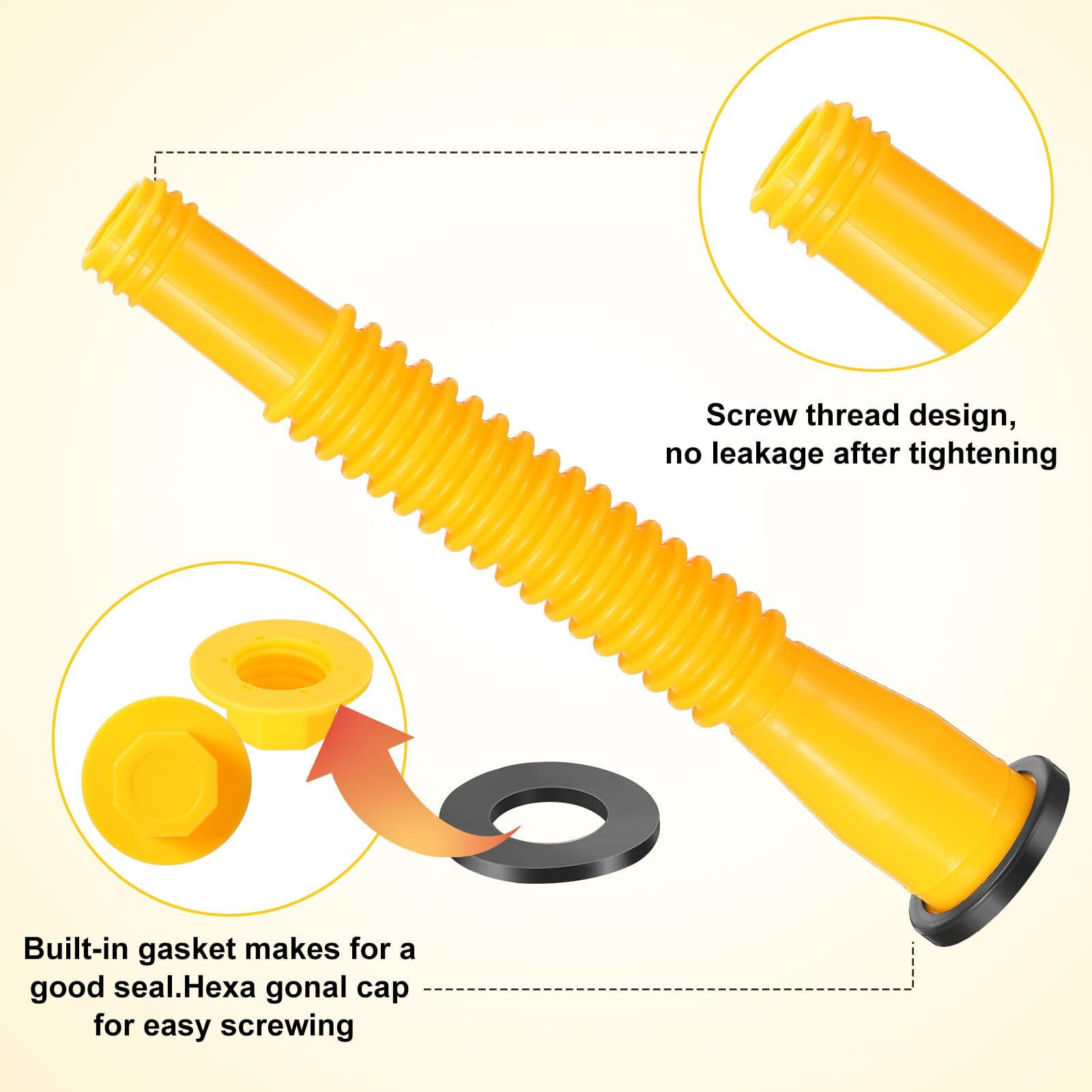 Datanly 24 Kit Gas Can Spout Replacement Set Gas Can Nozzle Kit Includes Gas Tank Nozzle Gas Can Caps Spout Cap Gasket Vent Cap Drill Bit Fit Most 1/2/5/10 Gal Oil Cans