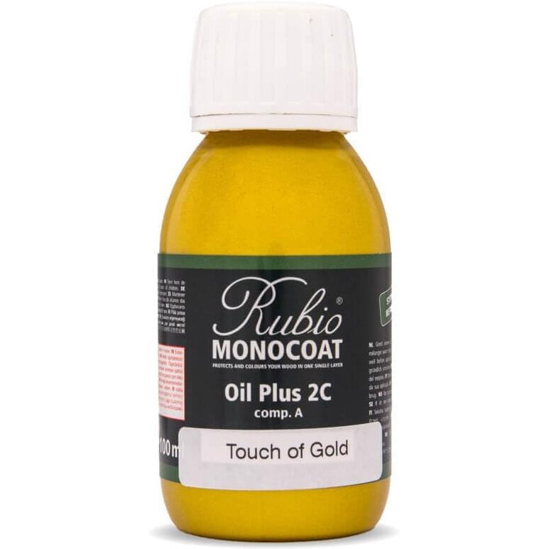 Rubio Monocoat Wood Stain & Finish Sample - Touch Of Gold | Oil Plus Part A | Quick-Dry, Eco-Friendly Linseed Wood Oil For Indoor Use | Ideal For Sampling Oil Plus 2C & Touch Ups | 100 Ml