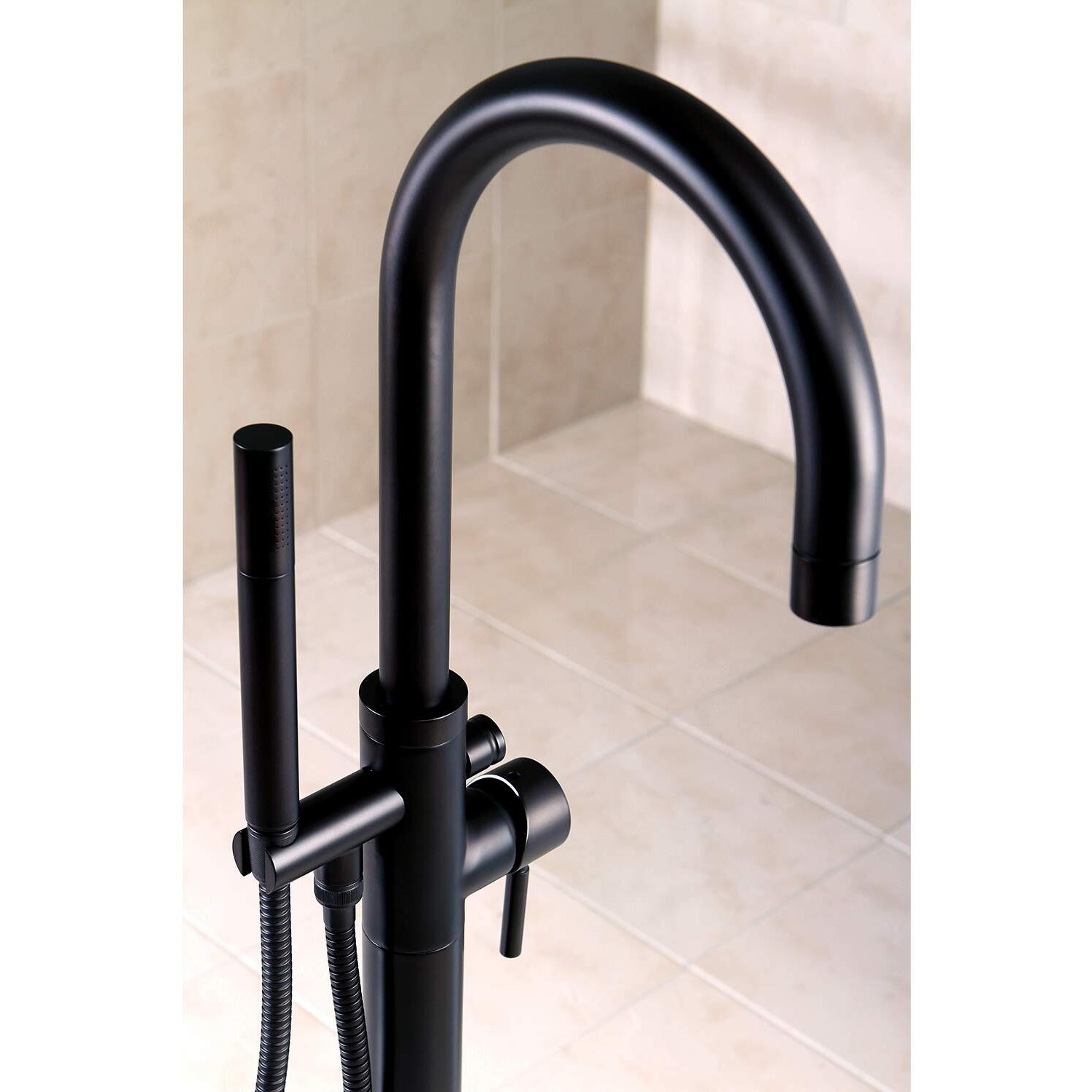 Kingston Brass Ks8155Dl Concord Tub Faucet, 9-1/16 Inch In Spout Reach, Oil Rubbed Bronze
