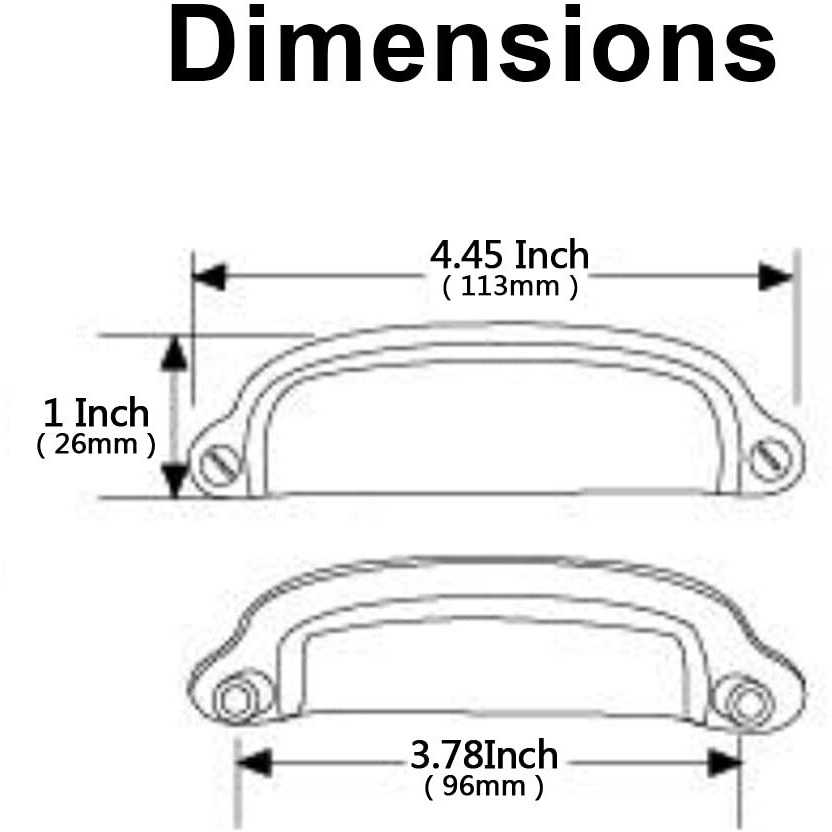 Harpoon 10 Pack Bin Cup Handle Pulls,Vintage Drawer Pulls,Cabinet Hardware,Shell Handle,3.78 Inch Oil-Rubbed Bronze