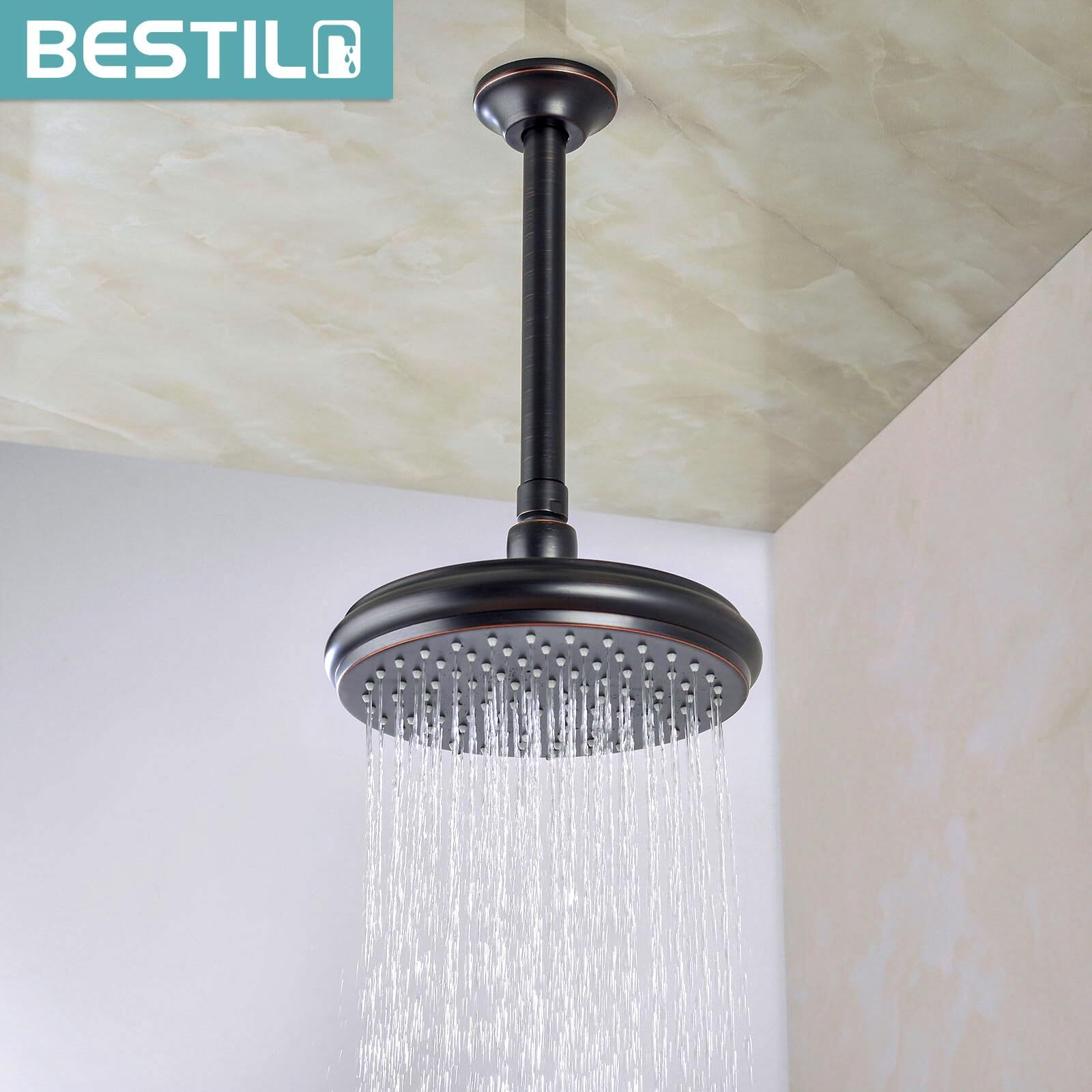 Bestill 8 Inch Ceiling Mount Rain Shower Head Arm And Flange, Oil Rubbed Bronze