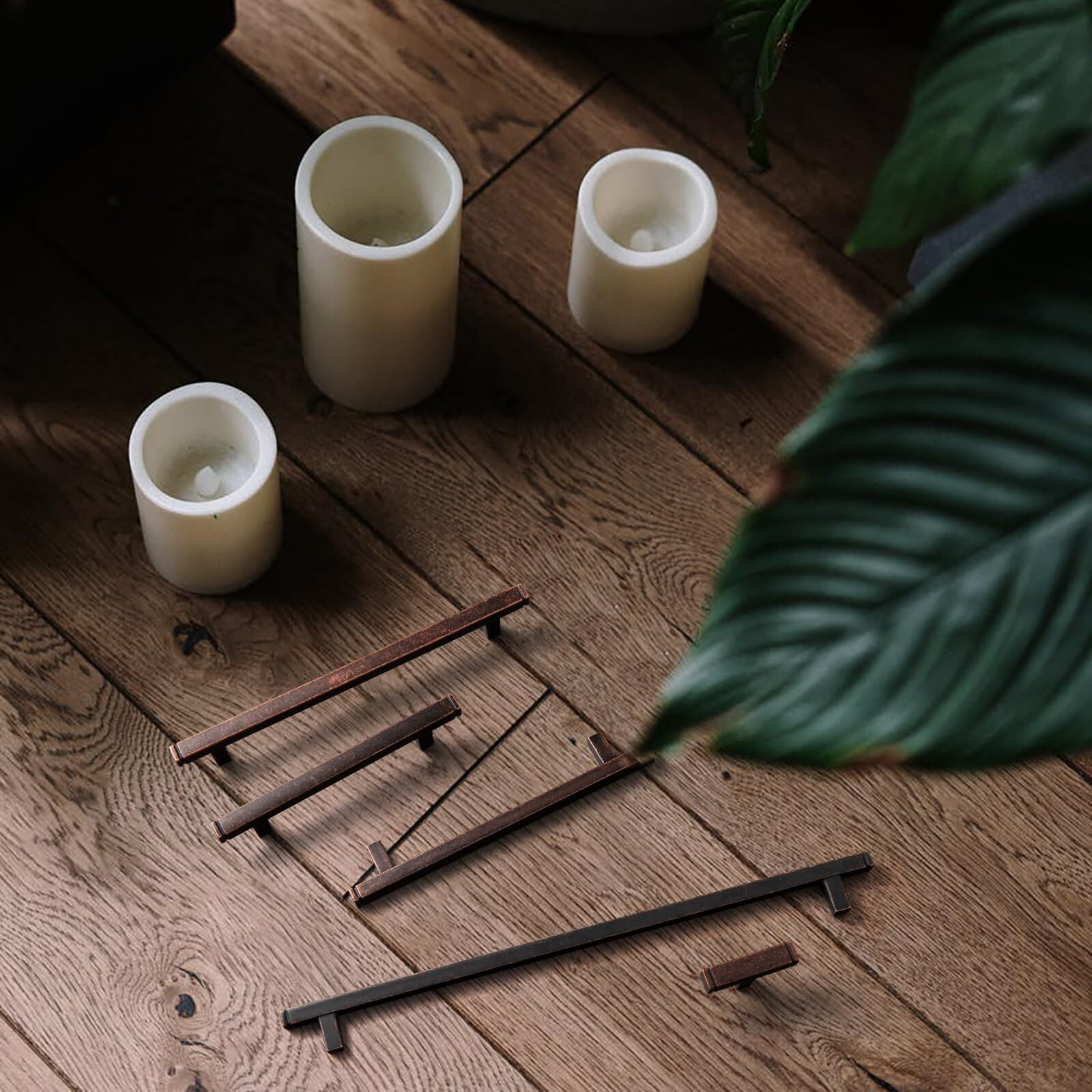 Goo-Ki 6 Pack 12-3/5 In(320Mm) Hole Center Cabinet Pulls Antique Oil Rubbed Bronze Zinc Alloy Kitchen Drawer Pulls Drawer Handles 14-1/5 Inch Length 1814-Agt-320