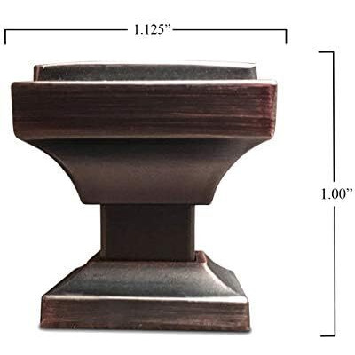 Southern Hills Oil Rubbed Bronze Cabinet Knobs - Pack Of 10 - Square Kitchen Drawer Pulls - Venetian Bronze Cabinet Hardware - Dresser Knobs - Drawer Knobs - Cupboard Handles