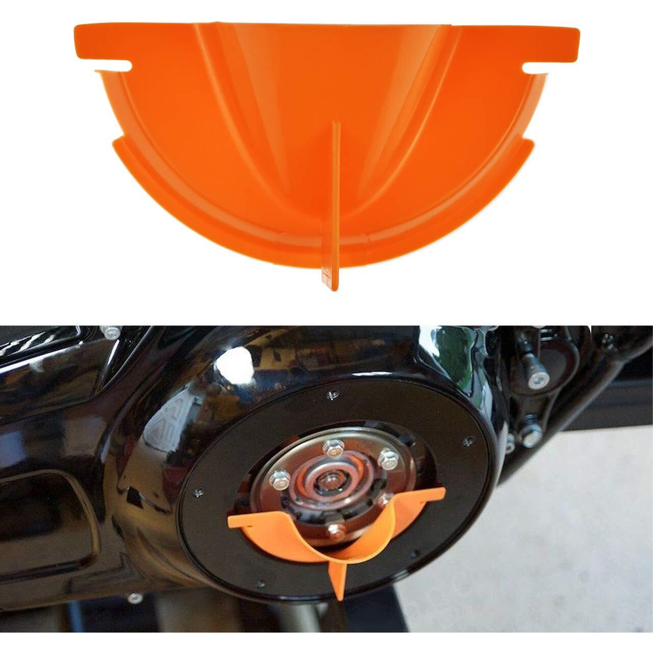 Hdbubalus Motorcycle Primary Case Plastics Primary Oil Fill Funnel Fit For Harley Touring Trike Models 2006-2017 Dyna 2007-2018 Softail Orange