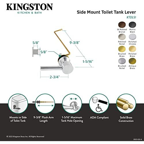 Kingston Brass Ktdls5 Concord Side Mount Toilet Tank Lever, Oil Rubbed Bronze