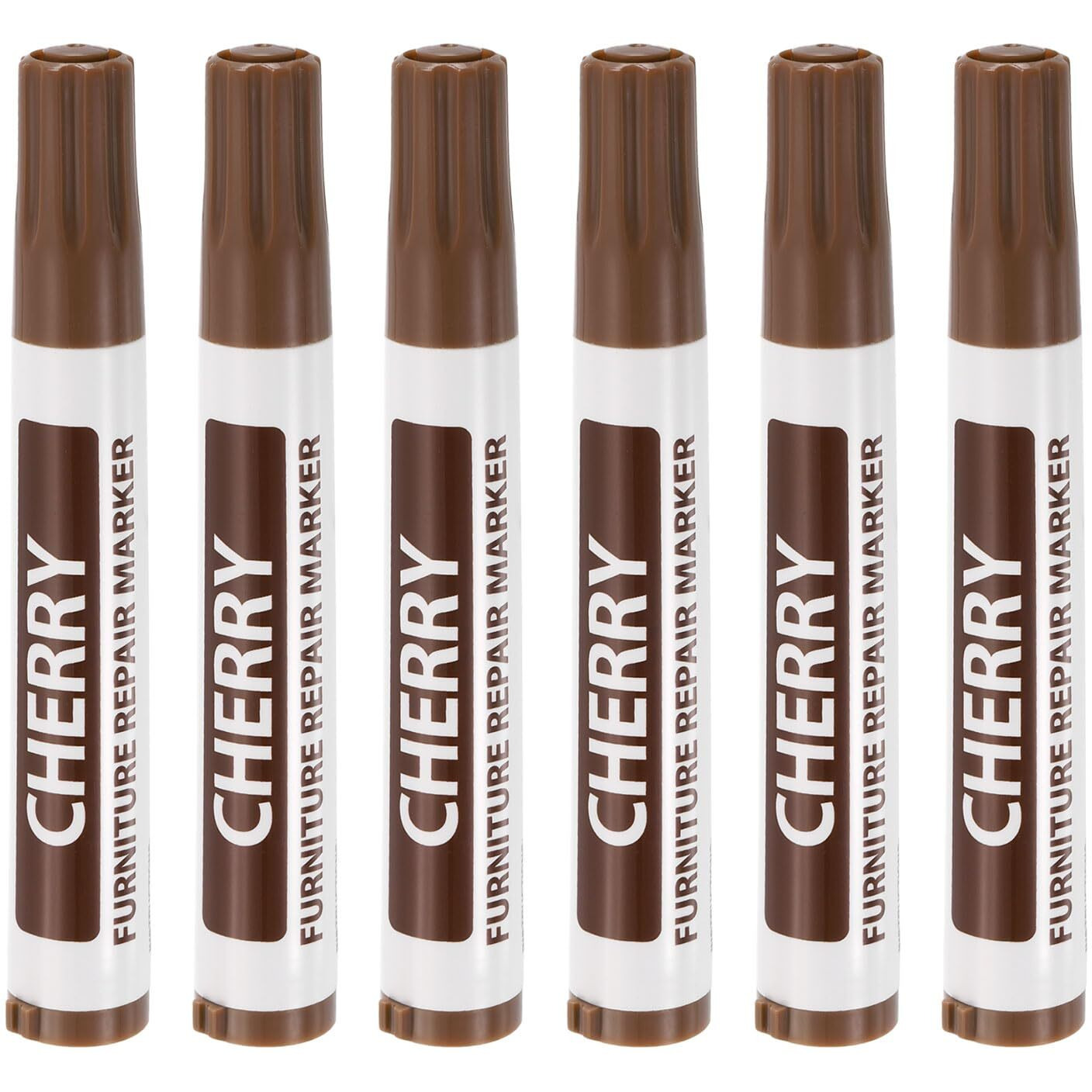 Uxcell Furniture Repair Wood Markers, 6 Pcs Cherry Touch Up Filler Sticks, Oil Based Paint Markers For Scratches, Wood Floors, Tables, Cabinet, Carpenters, Cover Ups