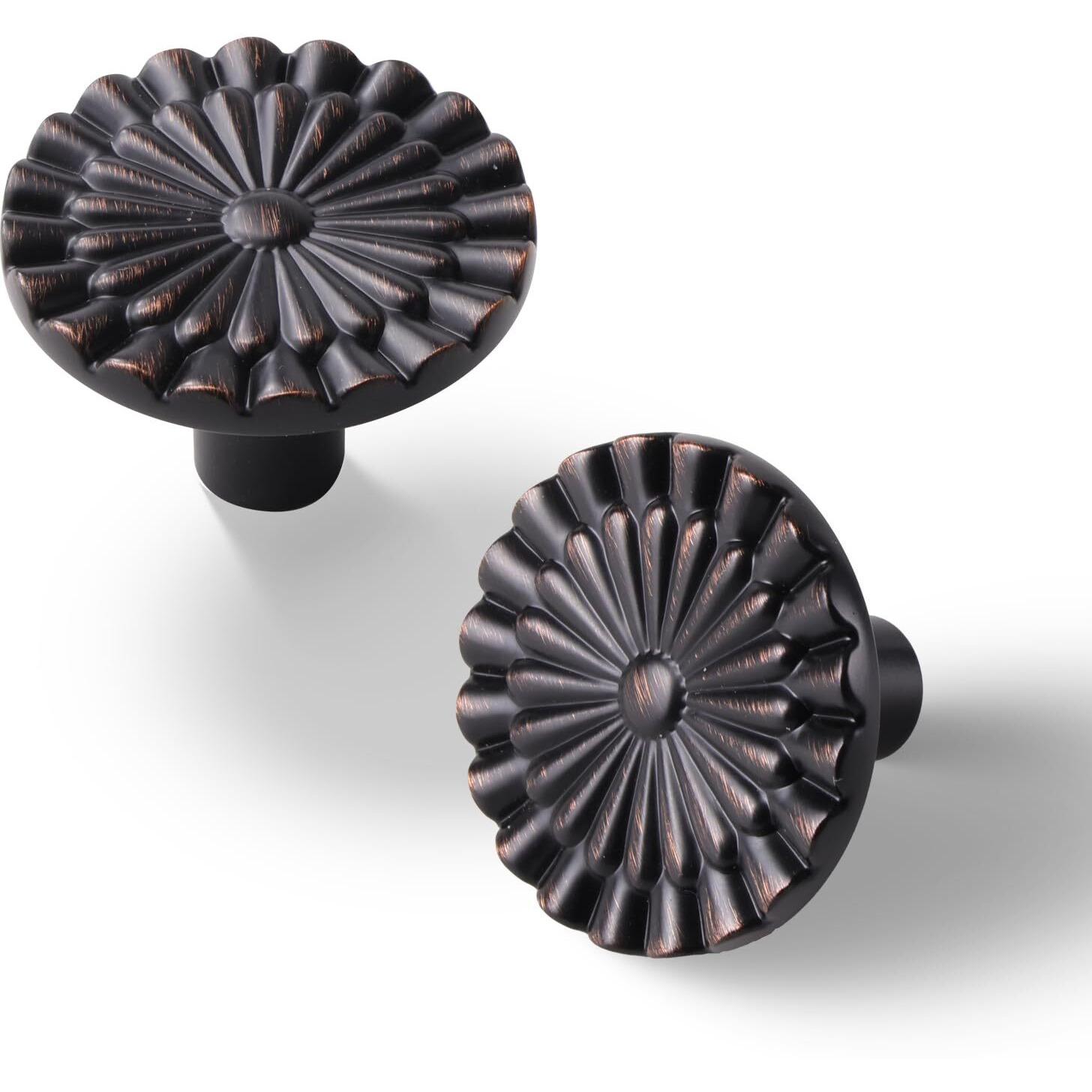 Yagman Oil Rubbed Bronze Cabinet Knobs 10 Pack Round Sunflower Dresser Drawer Hardware Furniture Cupboard Handles For Bathroom Single Hole Knob Kitchen Sh-Orb-K10