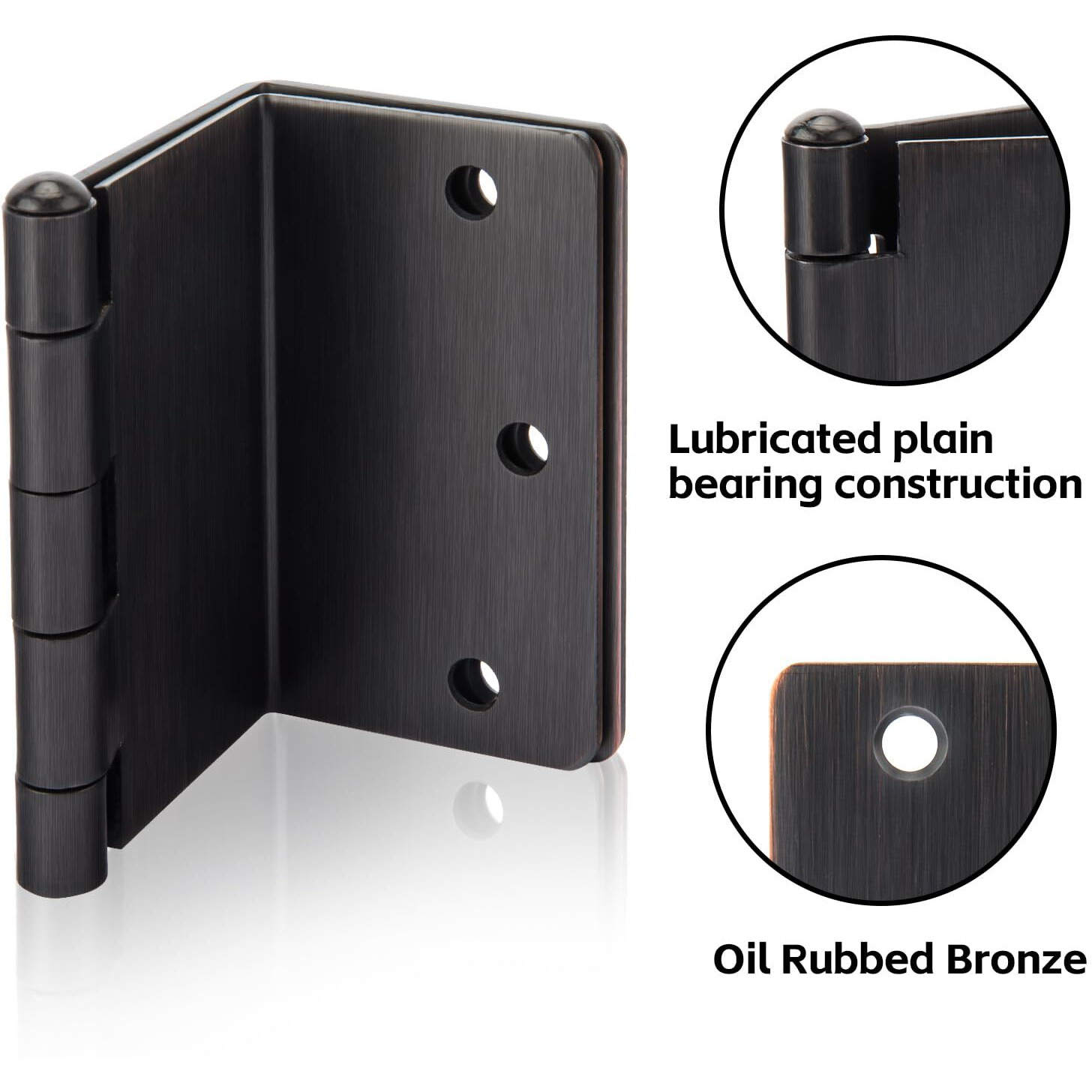 Haidms 3 Pack Offset Hinges Oil Rubbed Bronze Expandable Door Hinges 3.5 Inch Heavy Duty Full Mortise Door Hinges With 1/4'' Radius Corner