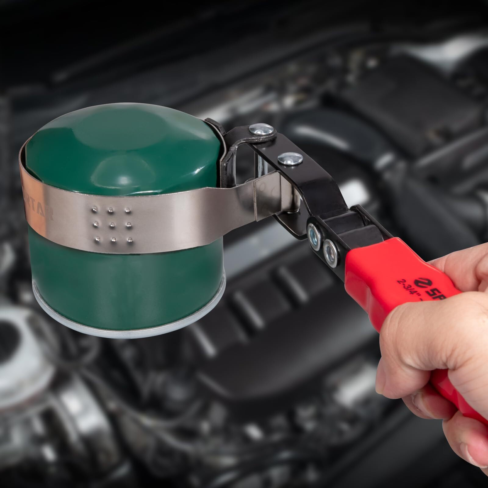 Spurtar Extra Small Oil Filter Wrench, Swivel Oil Filter Removal Tool, Fits Filters 2-3/4"" To 3-1/4"" (70-83Mm) For 4S Shop Auto Repair Mechanic Diy Generator Small Engine