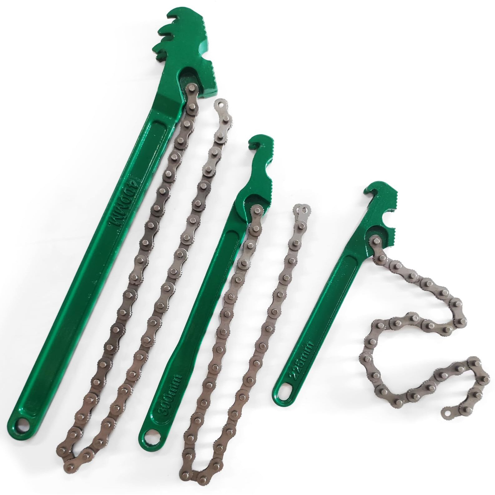 Liplopbest 3 Pcs Heavy Duty Chain Wrench, 9 Inch 12 Inch 16 Inch Adjustable Oil Filter Chain Wrench Fits 1.5 Inch To 8 Inch Diameter For Pipe Car Repair, Green