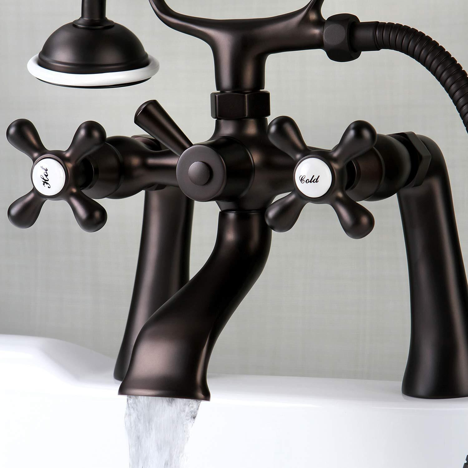 Kingston Brass Ks268Orb Kingston Clawfoot Tub Faucet, 7-Inch Center, Oil-Rubbed Bronze
