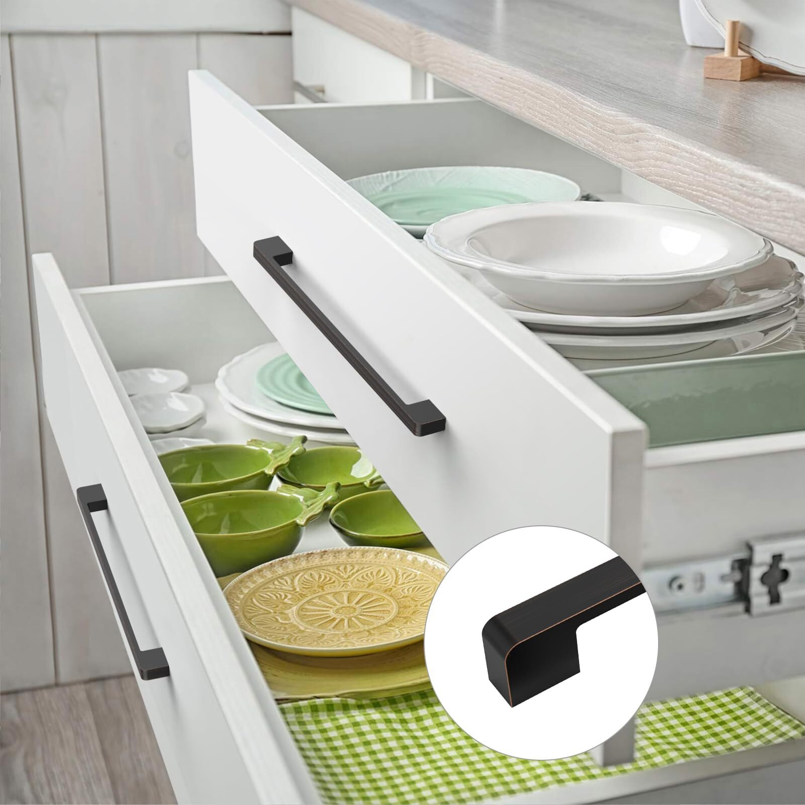 Coinkoly 10 Pack 8-4/5""(224Mm) Oil Rubbed Bronze Cabinet Pulls Kitchen Cabinet Handles Drawer Pulls Cupboard Hardware For Cabinets