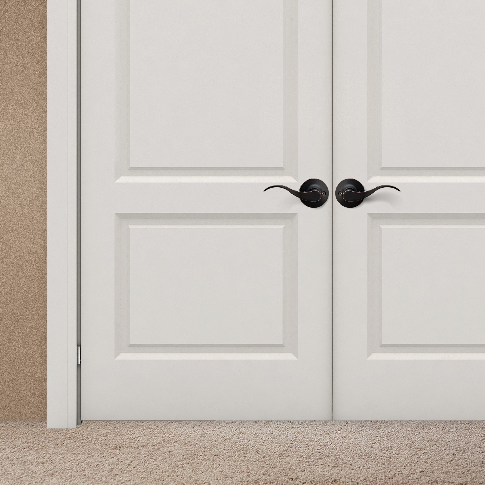 Berlin Modisch Dummy Lever Door Handle [Pack Of Two] For Closets With A Oil Rubbed Bronze Finish, Single Side, Non-Turning Pull Only Classic Series