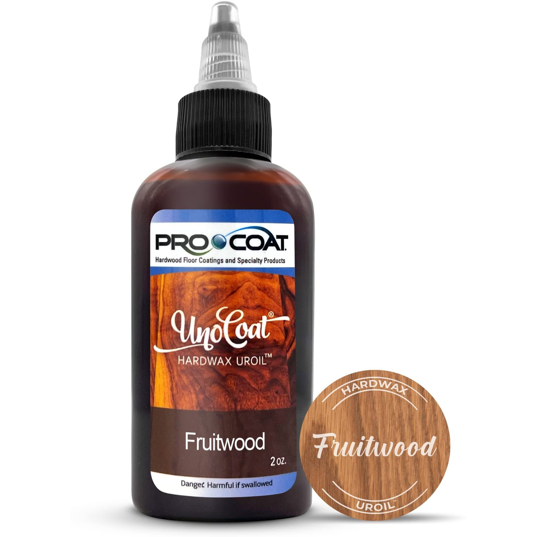 Unocoat Hardwax Uroil Color Samples - Made In Usa - Advanced Wood Grain Treatment For Indoor Applications, Urethane-Modified Hard Wax Oil, For Any Wood Species - 2 Oz / 59 Ml - Fruitwood