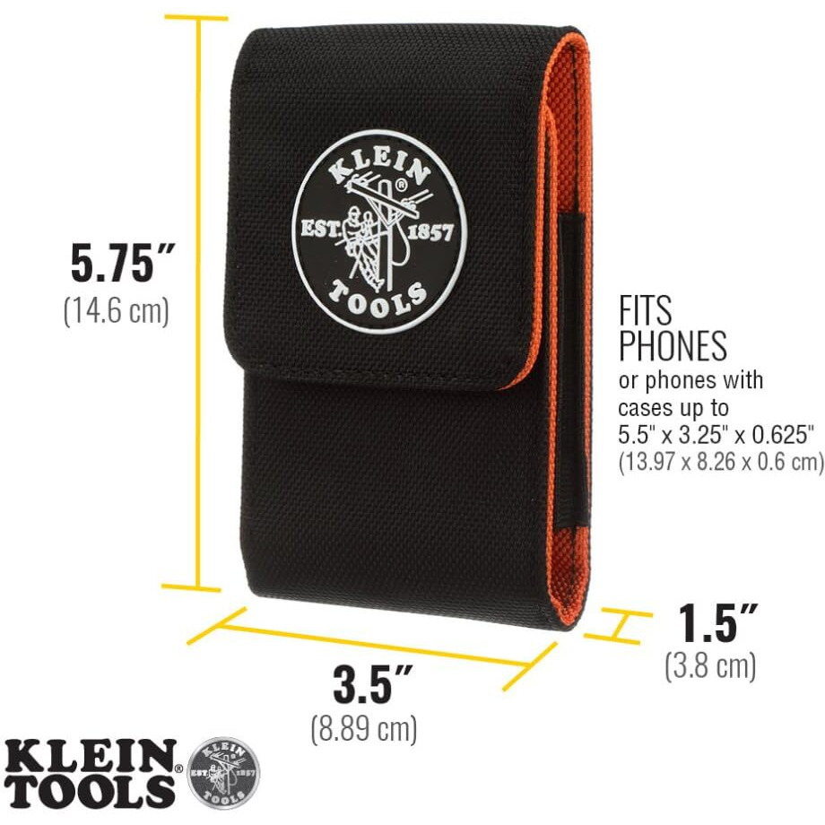Klein Tools 55461 Phone Holder, Large, Fits Iphone, Google, Lg, Samsung Phones, With Magnetic Closure And Belt Clip