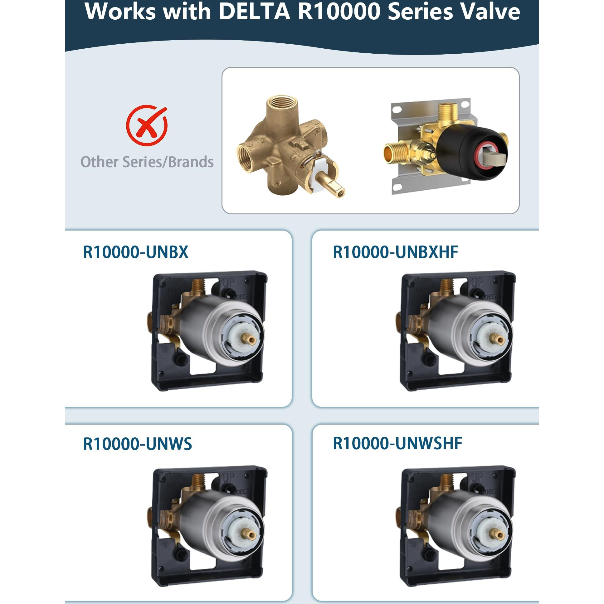 Dlymtrx Replacement For Delta 13/14 & 1300/1400 Series Bt14096 Trim Kit, Shower Cover Plate With Handle (Cartridge And Valve Not Included),Oil Rubbed Bronze