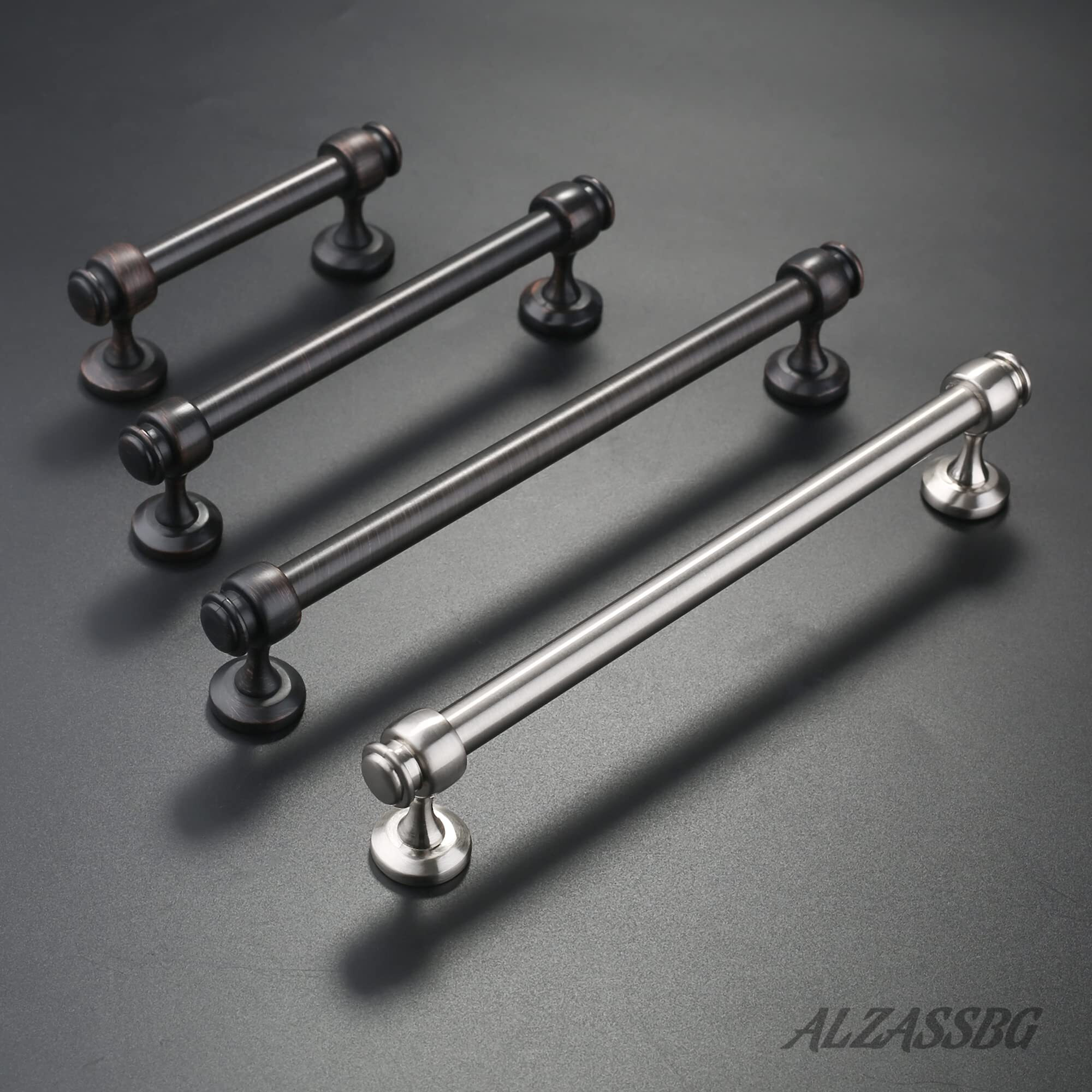 Alzassbg 15 Pack Oil Rubbed Bronze Cabinet Pulls, 3 Inch(76Mm) Hole Centers Cabinet Handles Kitchen Hardware Straight Bar For Cabinets And Drawer Al3082Orb
